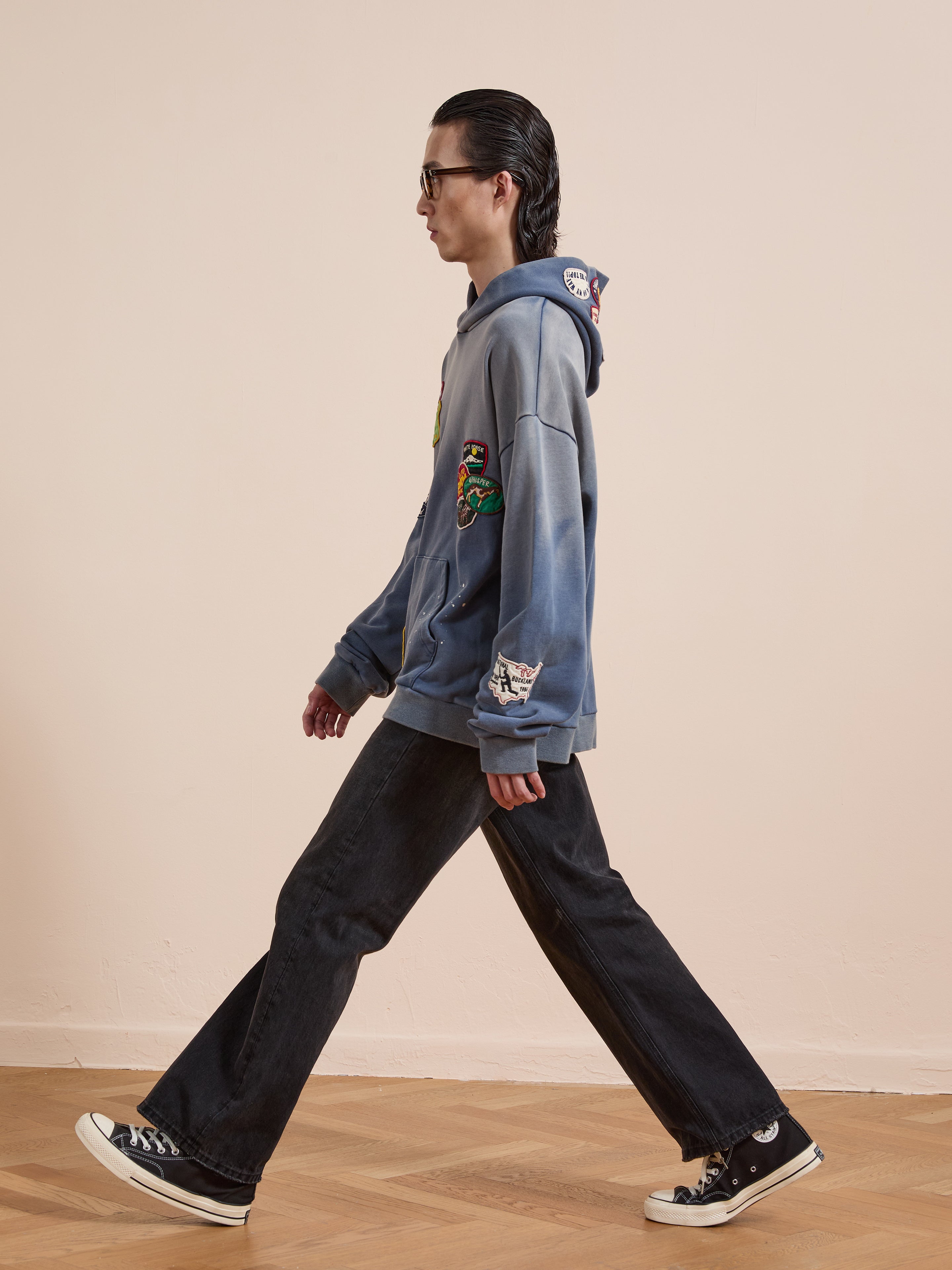 Distressed Patch Hoodie | Modern Menswear by yycbvcnbmmnbm