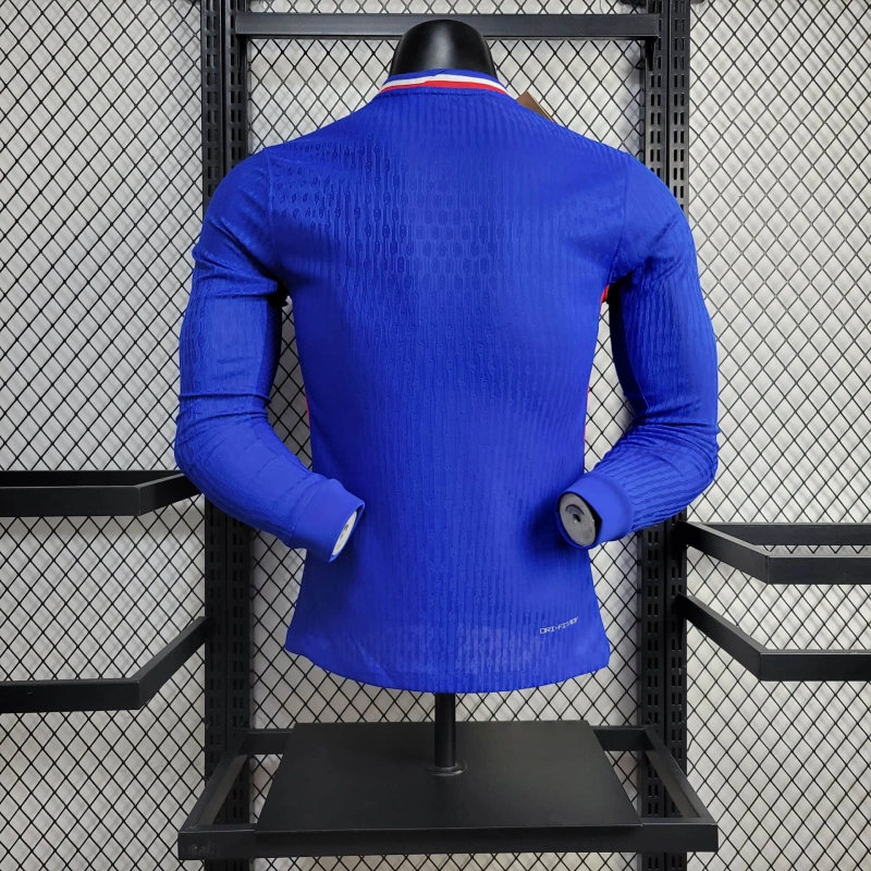 AlphaJersey-France 2024 Home Long Sleeve Jersey - Player Version