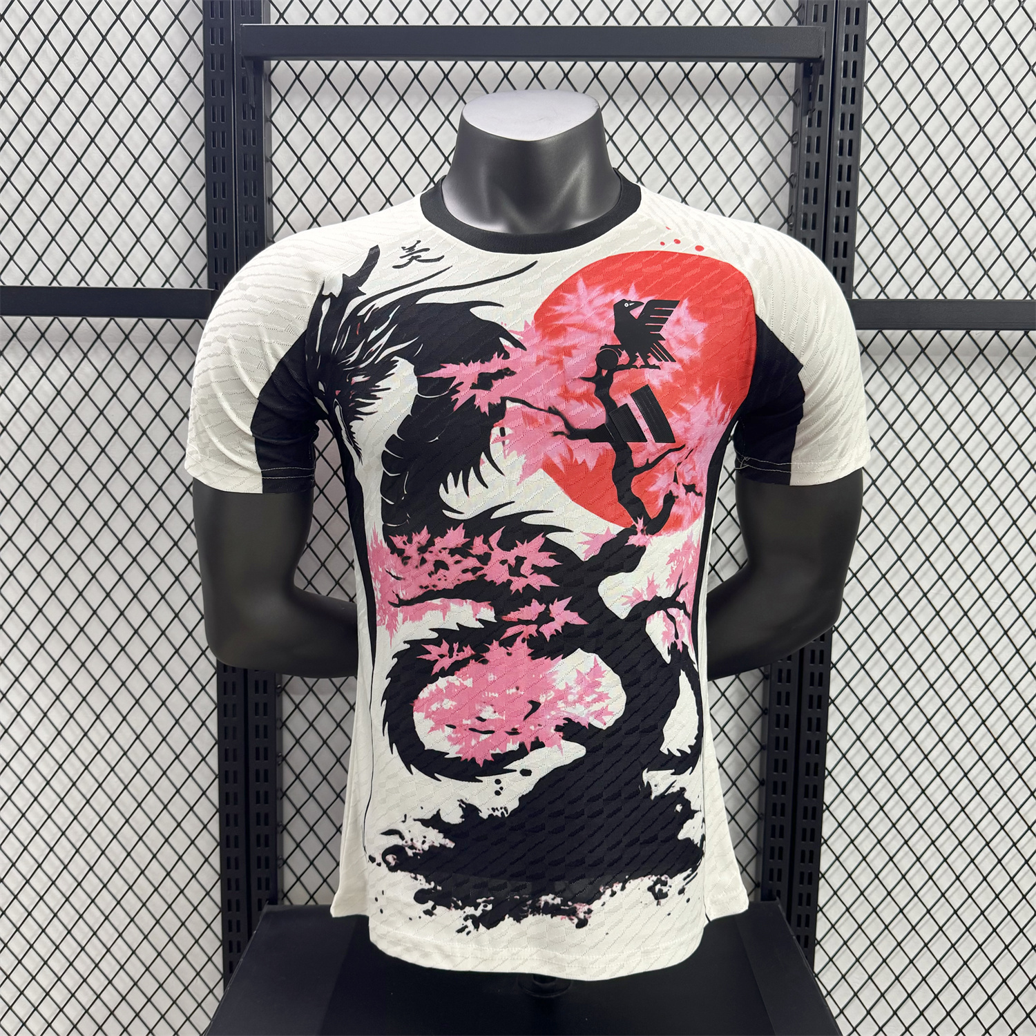 AlphaJersey-Japan 25-26 Black Dragon Cherry Blossom Tree White Special Jersey - Player Version