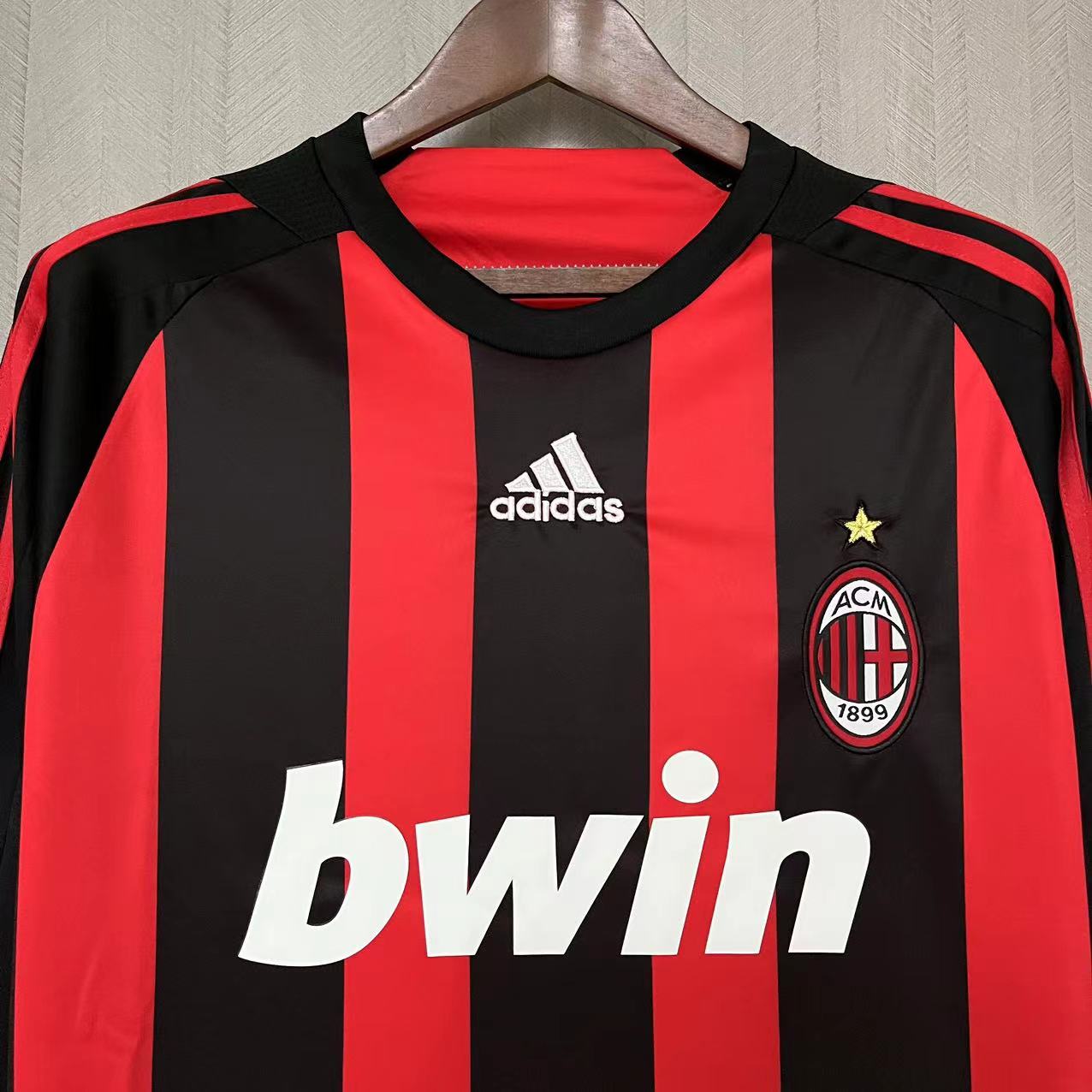 AlphaJersey-Retro AC Milan 2008-09 Home Long Sleeve Jersey