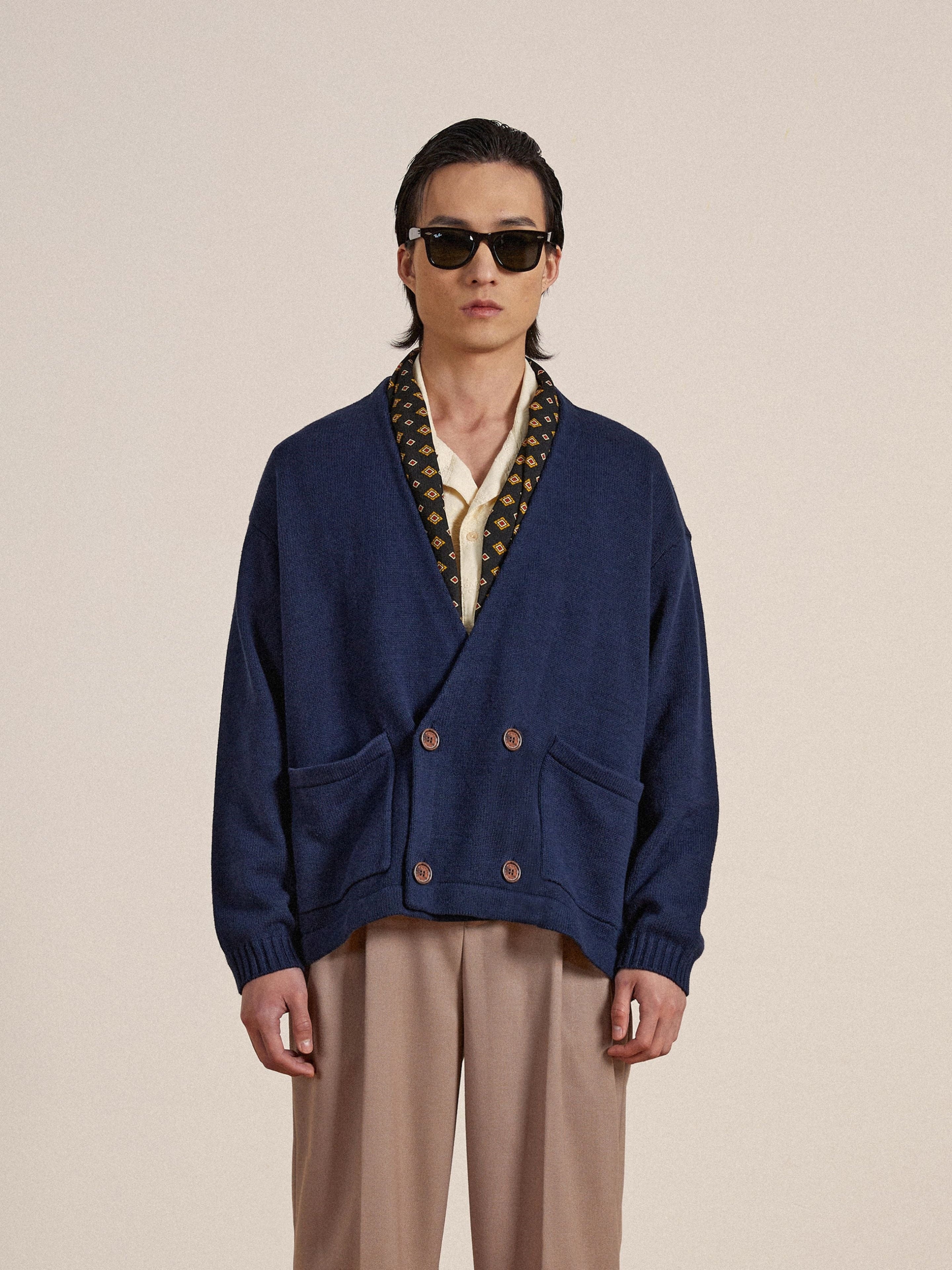 Larsi Double Breasted Knit Cardigan | Modern Menswear by yycbvcnbmmnbm
