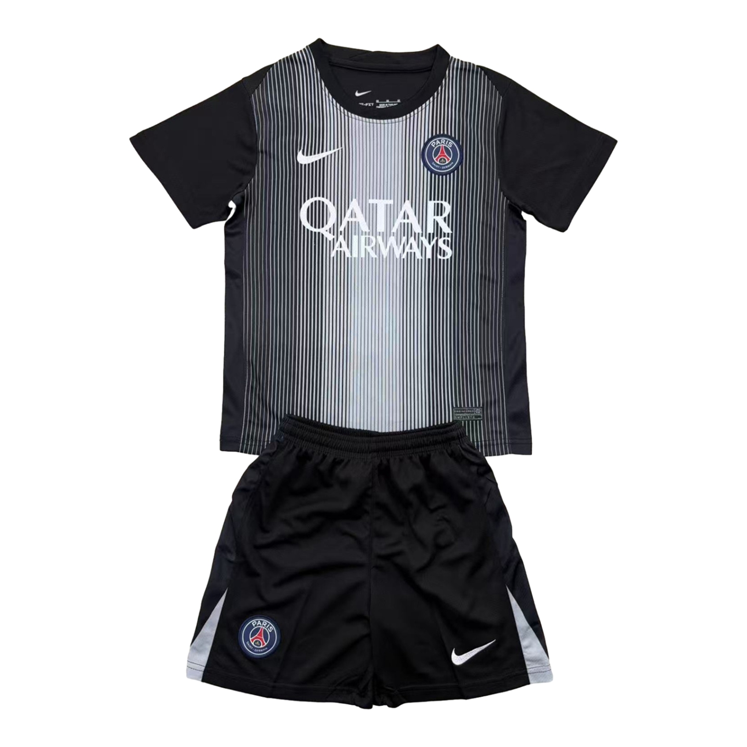 AlphaJersey-Paris Saint-Germain PSG 25-26 Black Goalkeeper Men's Adult Jersey Set - Fans Version