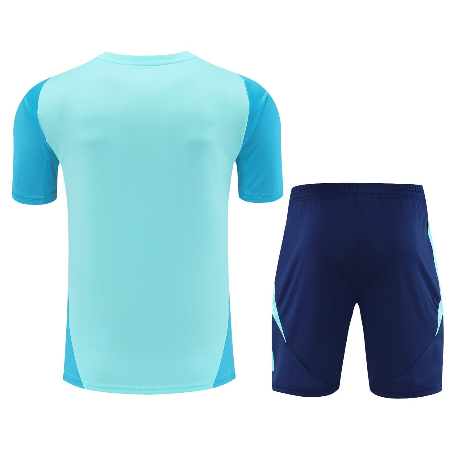 AlphaJersey-Flamengo 25-26 Short-Sleeve Kids Training Set - Light Blue With Royal Blue