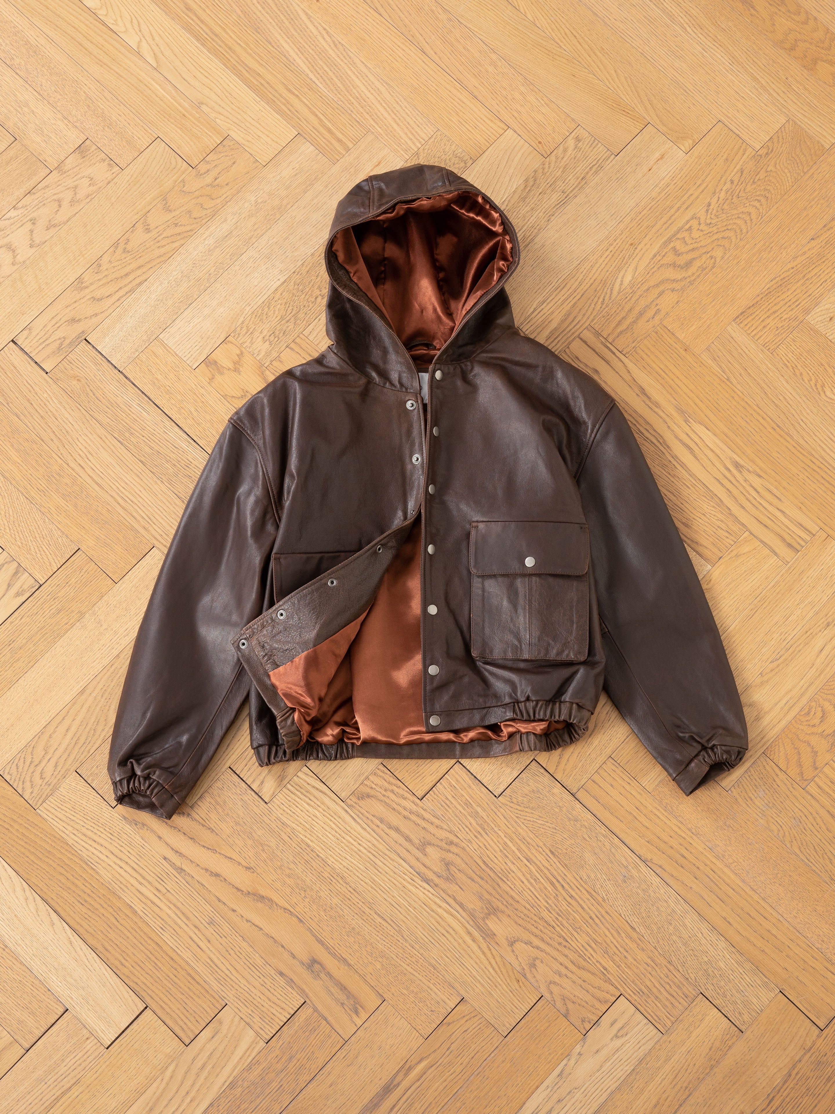 Dusk Distressed Genuine Leather Hoodie | Modern Menswear by yycbvcnbmmnbm