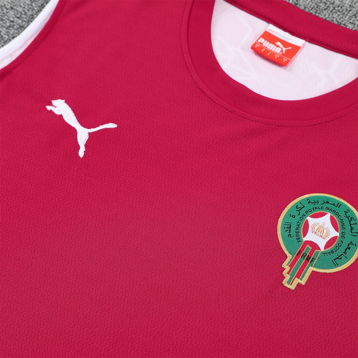 AlphaJersey-Morocco 2026 Vest Training Set - Red Top and Green Shorts