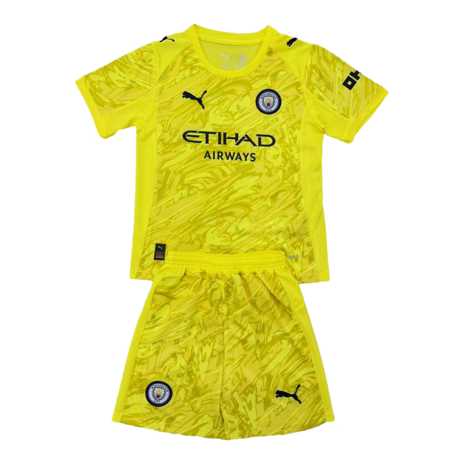AlphaJersey-Manchester City 25-26 Yellow Goalkeeper Men's Adult Jersey Set - Fans Version