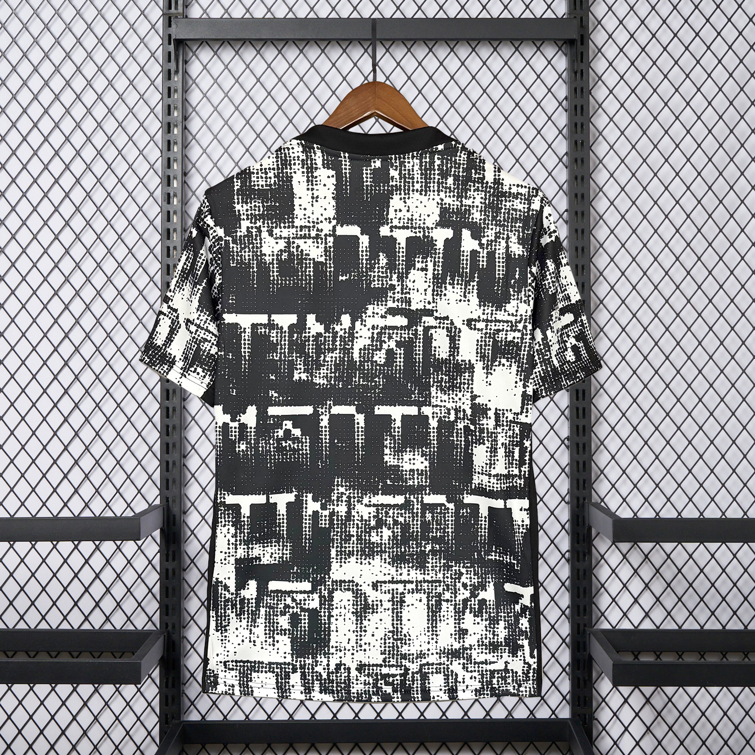AlphaJersey-Corinthians 26-27 Black And White Pixels Jersey - Fans Version