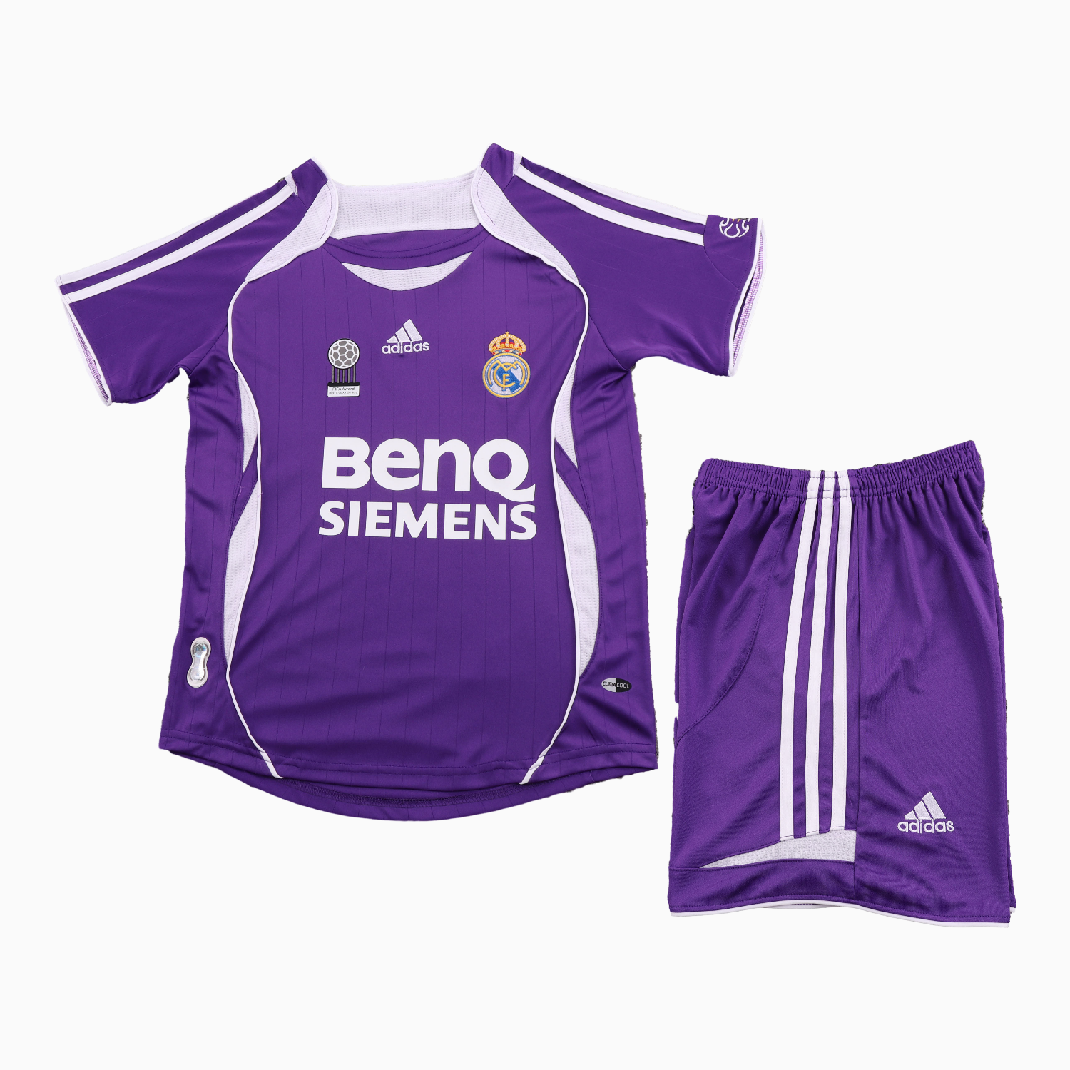 AlphaJersey-Retro Real Madrid 2006-07 Away Purple Kids Kit
