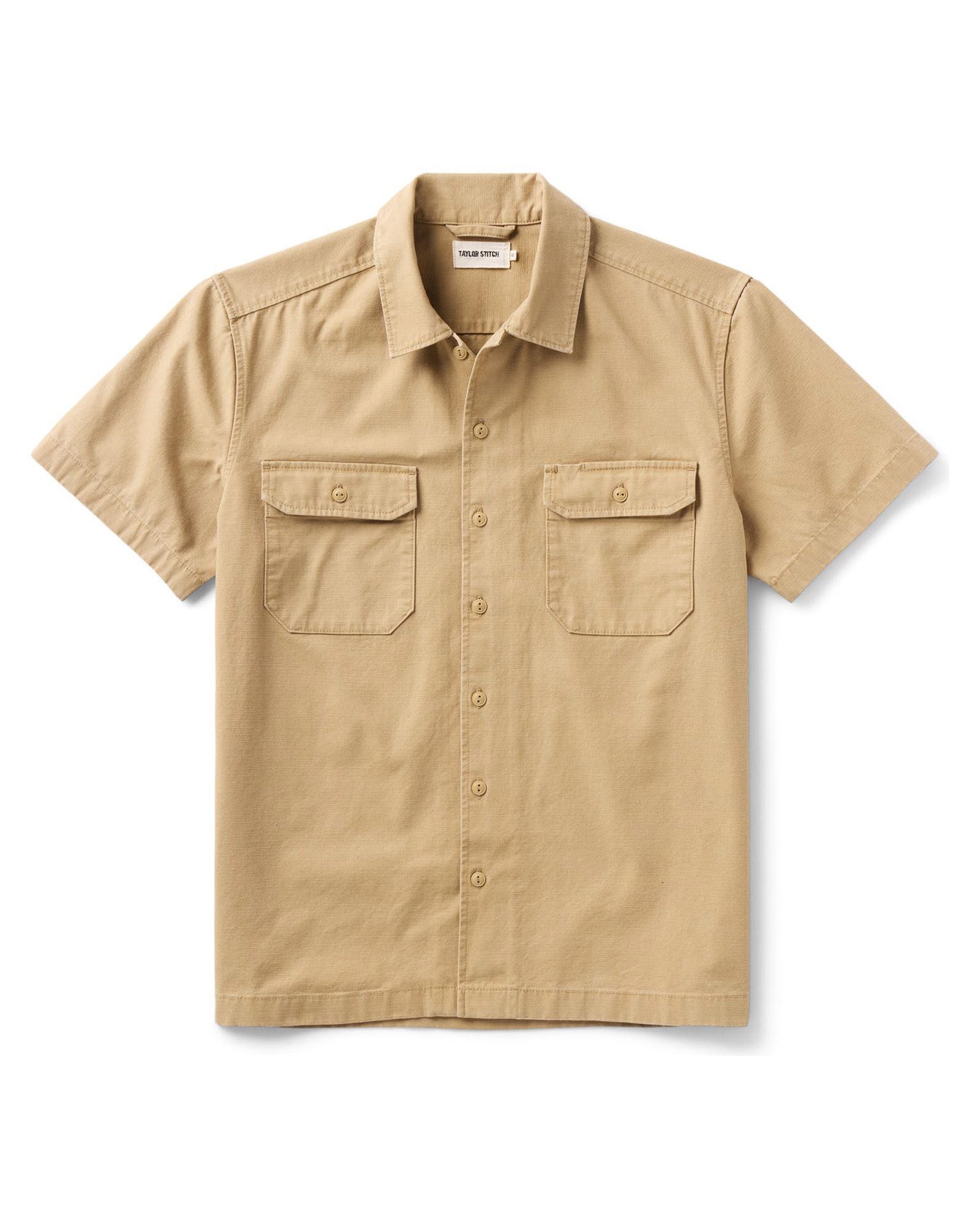 The Short Sleeve Mechanic Shirt in Khaki Ripstop | Modern Menswear by yycbvcnbmmnbm