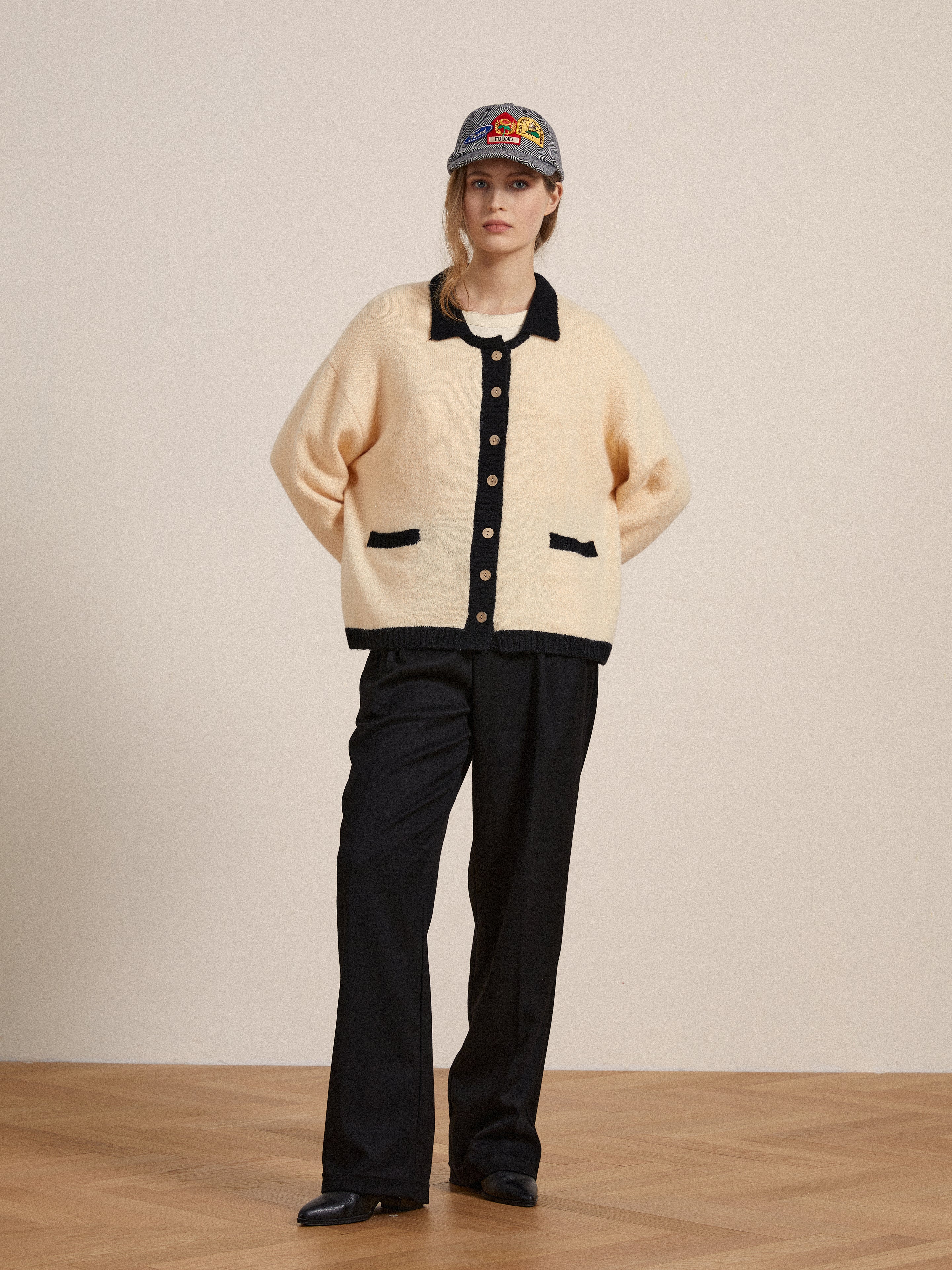 Sima Contrast Collar Knitted Cardigan | Modern Menswear by yycbvcnbmmnbm