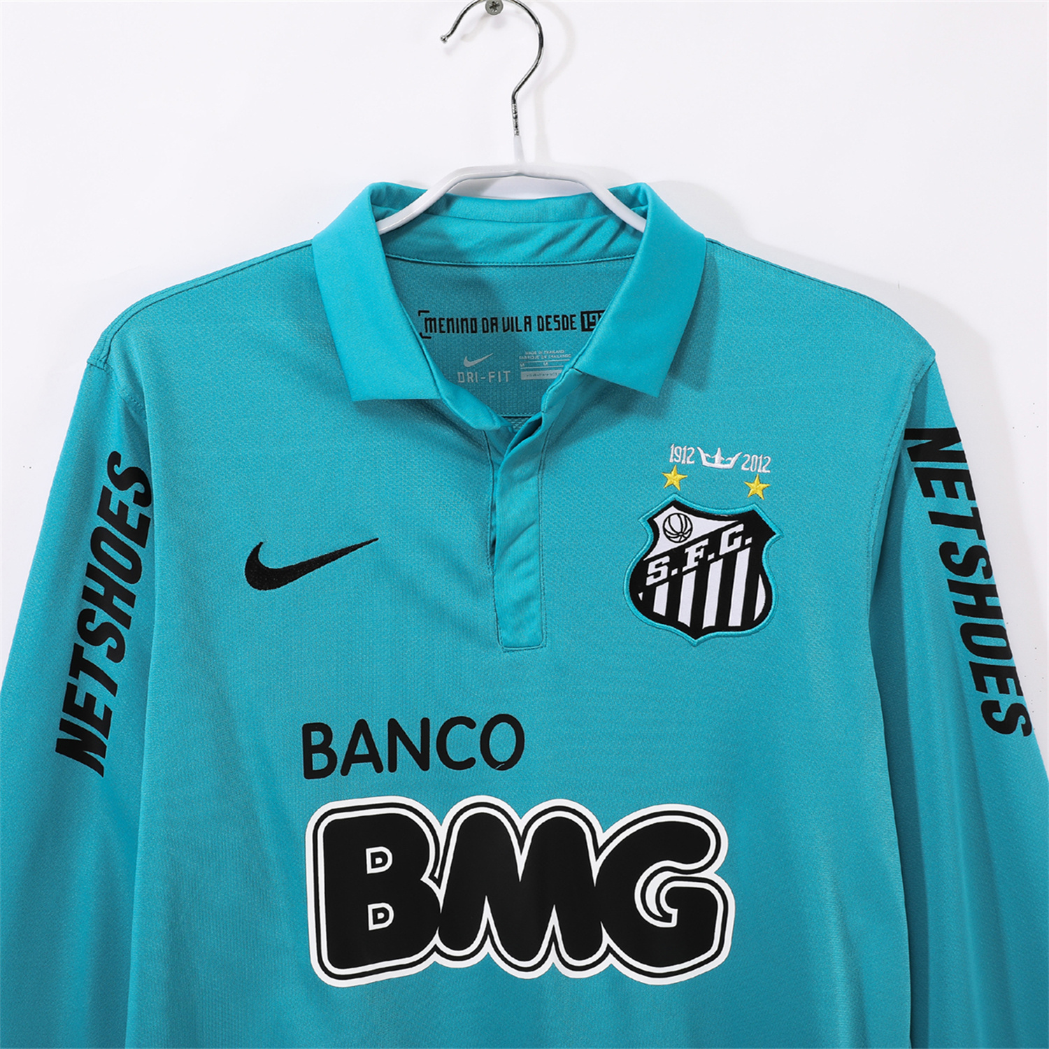AlphaJersey-Retro Santos 2012 Third Long Sleeve Jersey
