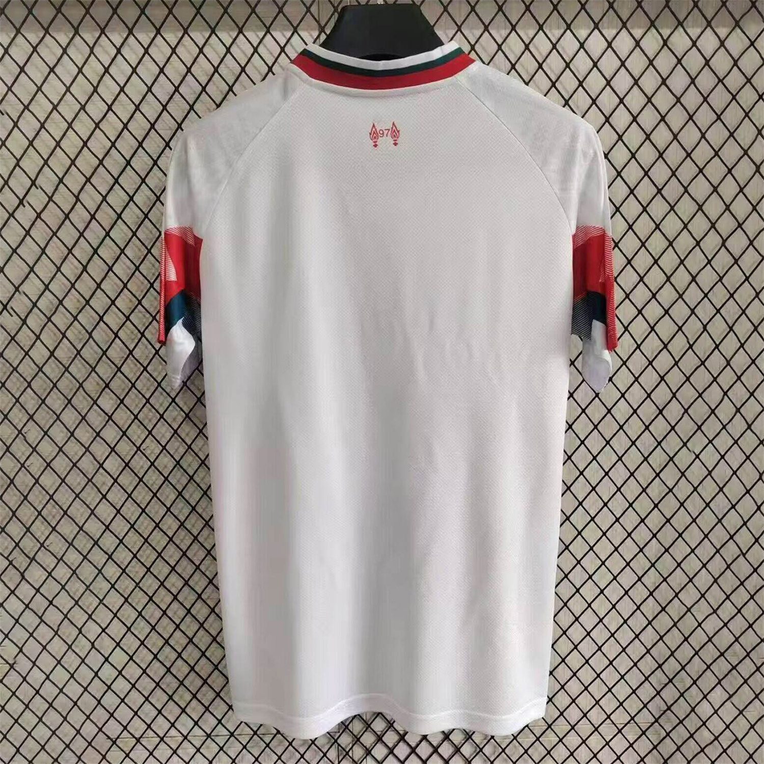 AlphaJersey-Liver.pool 25-26 Retro Style Red Stripes White Jersey - Fans Version