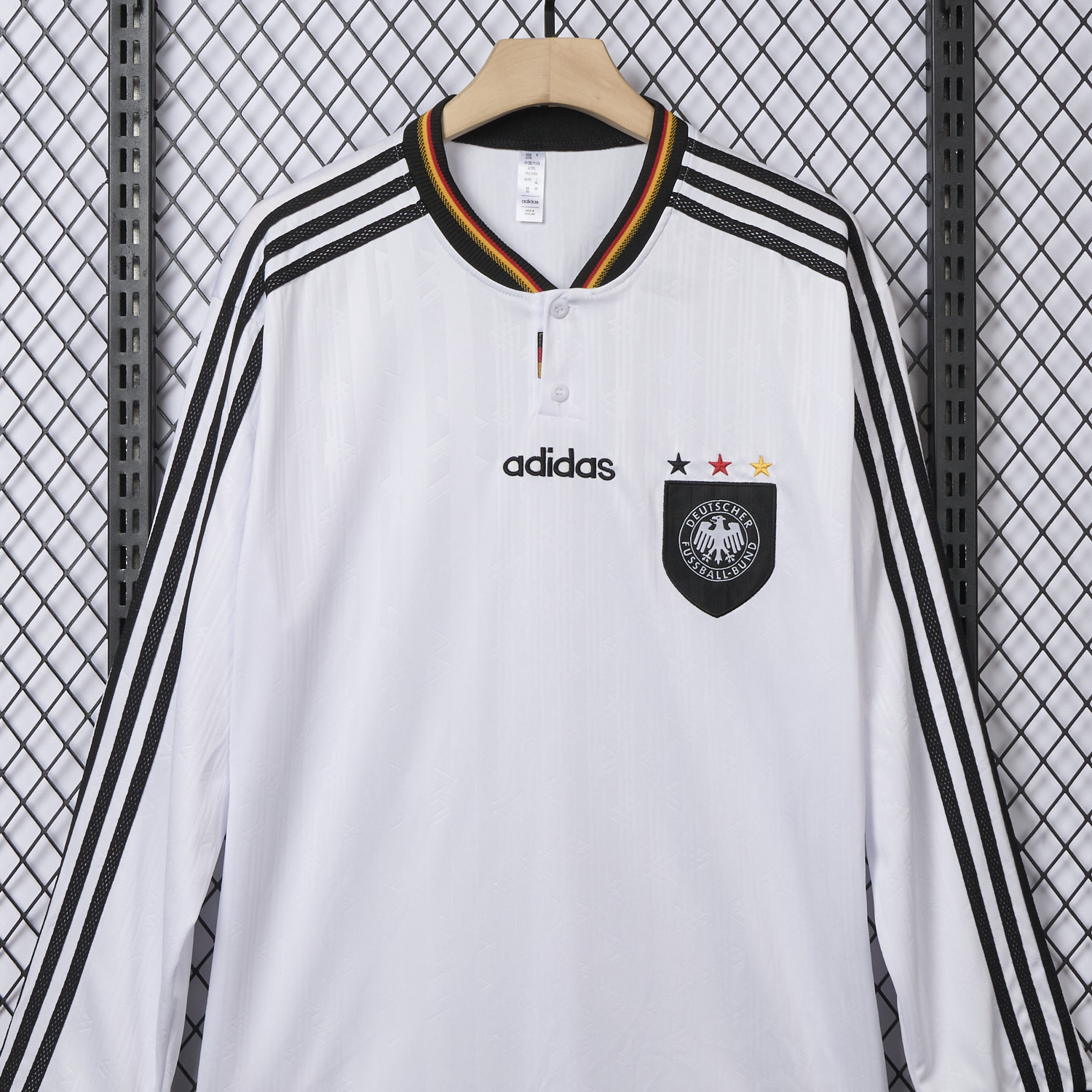 AlphaJersey-Retro Germany 1996 Home Long Sleeves Jersey