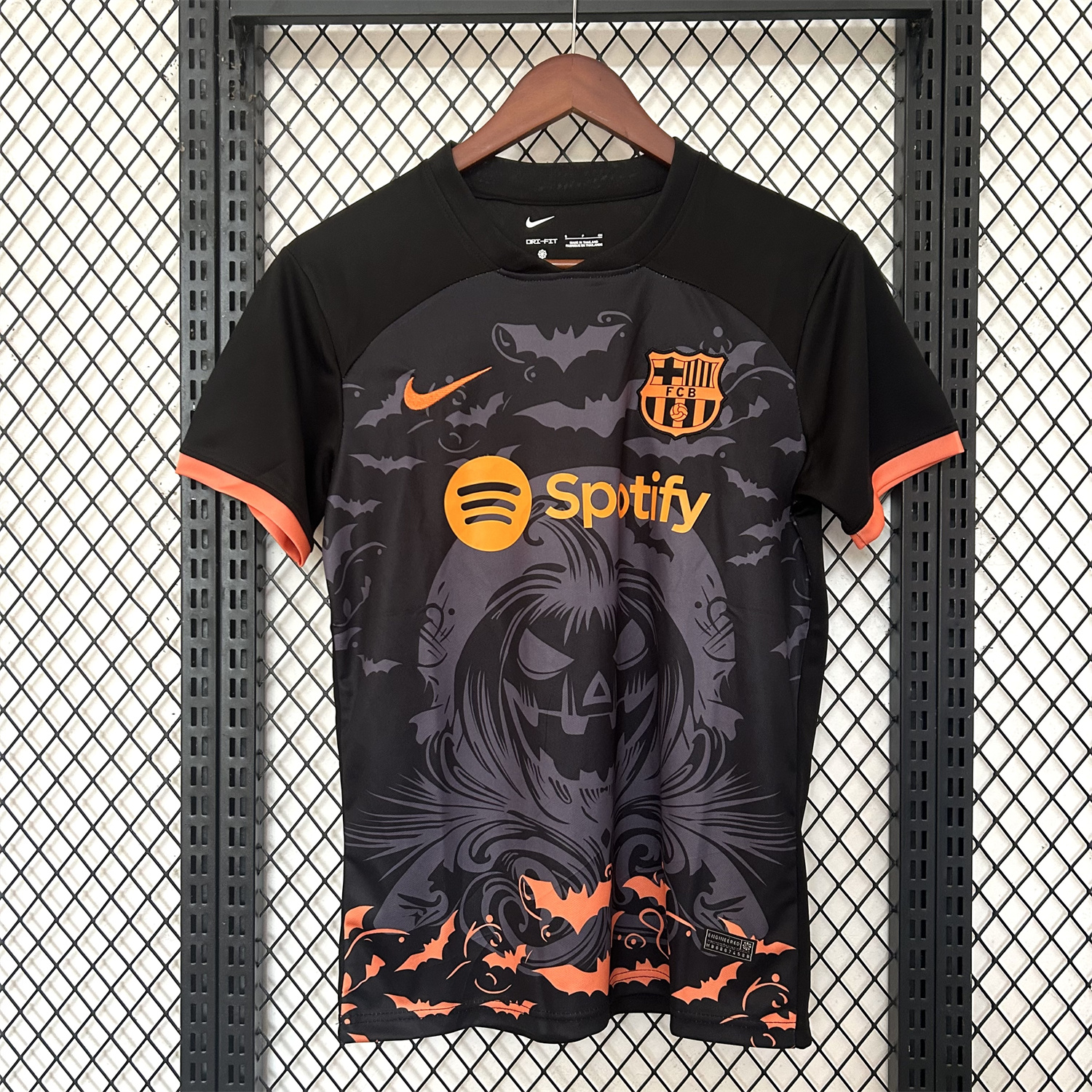 AlphaJersey-Barcelona 25-26 Halloween Pumpkin Silhouette Black Jersey - Fans Version