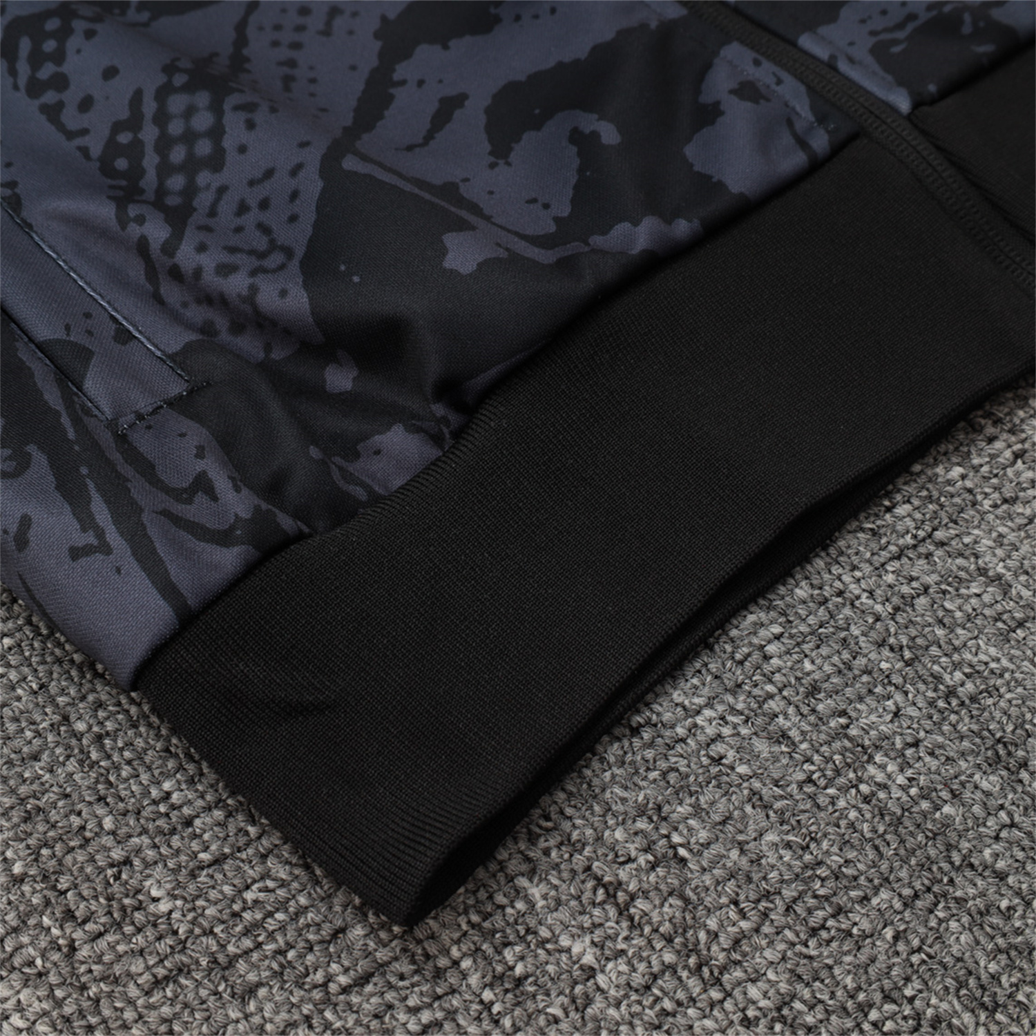 AlphaJersey-Corinthians 25-26 Jacket Training Tracksuit - Black and Gray Pattern Jackets & Black Pants