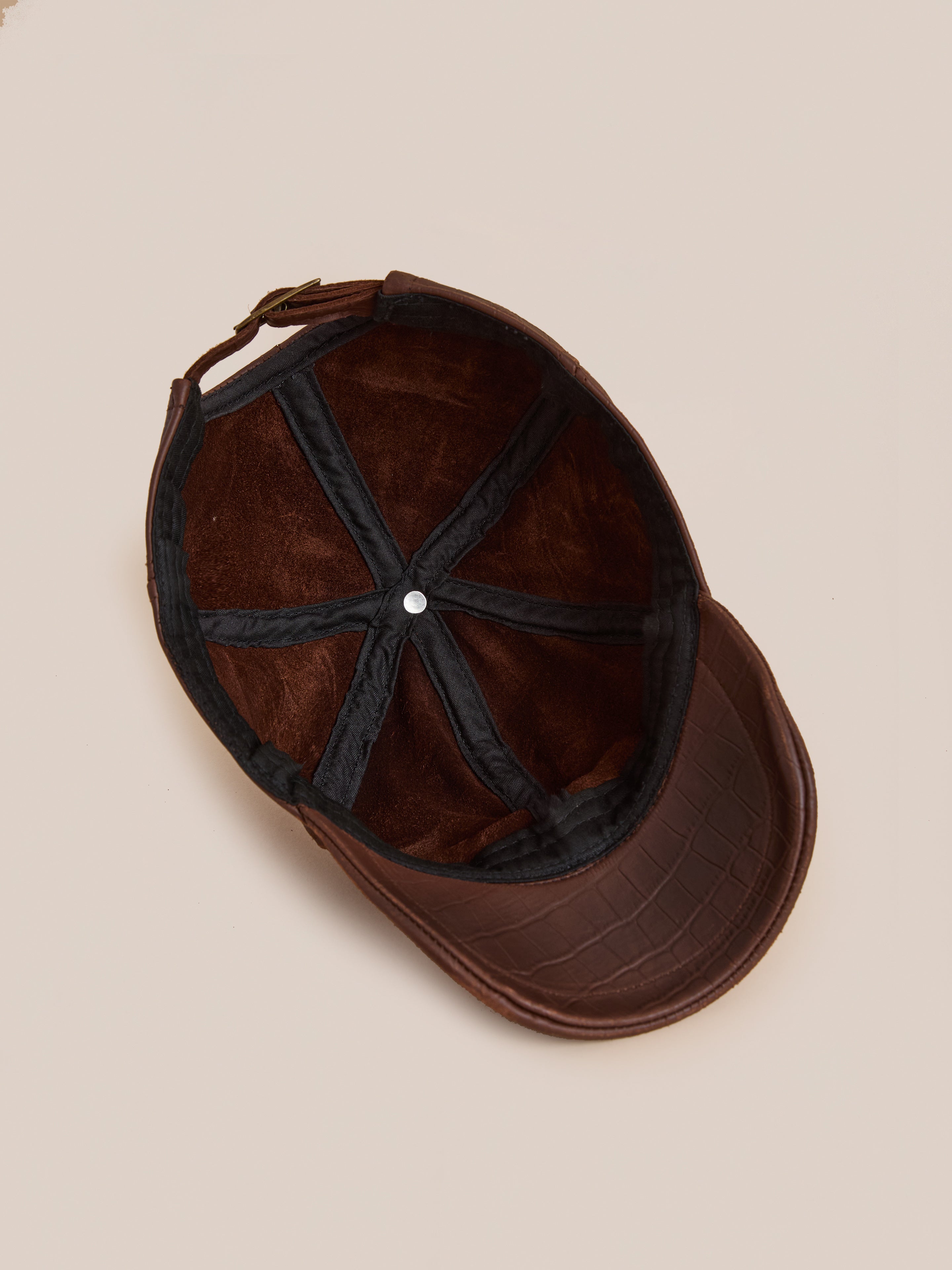 Croc Embossed Distressed Leather Cap | Modern Menswear by yycbvcnbmmnbm