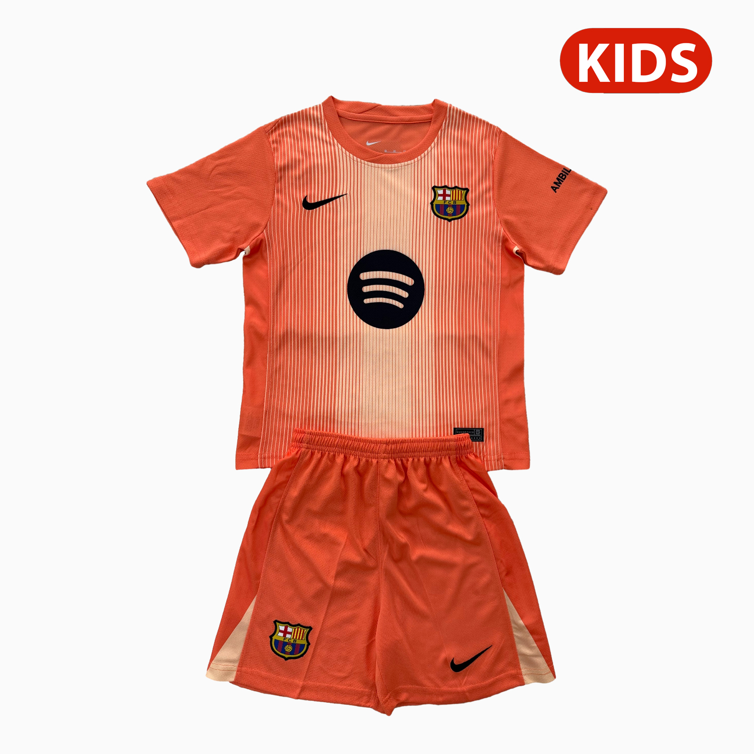 AlphaJersey-Barcelona 25-26 Orange Goalkeeper Kids Kit