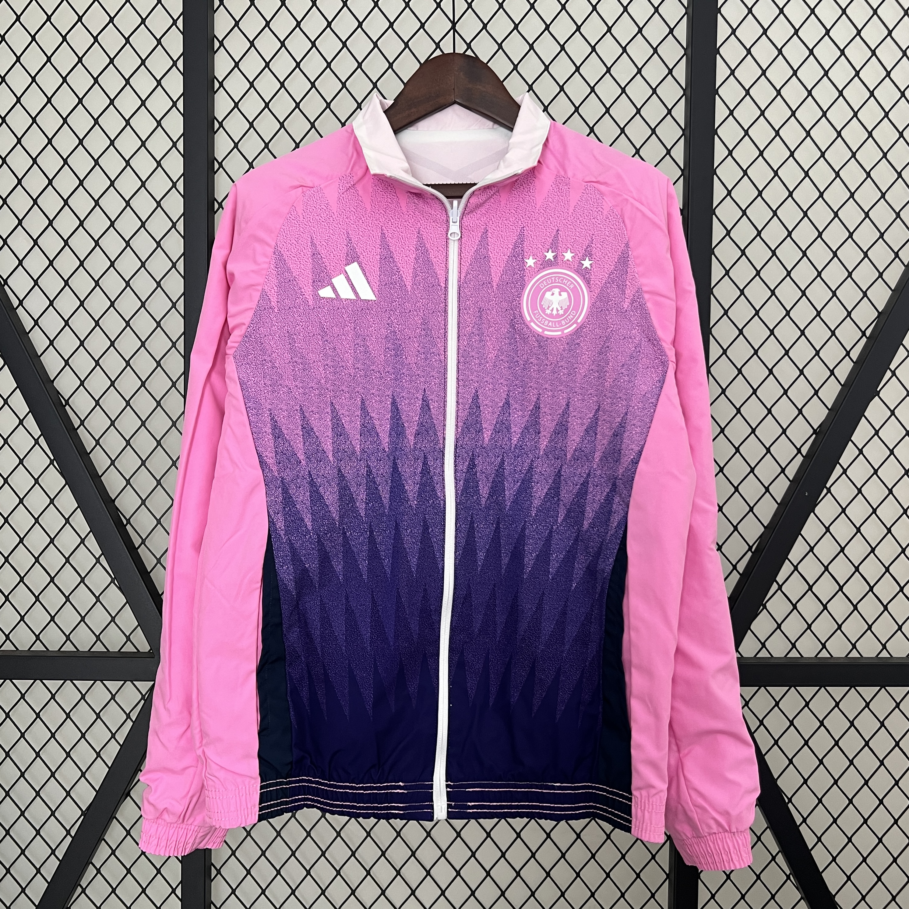AlphaJersey-Germany 2024 Double Sided Reversible Windbreaker - Purple & White
