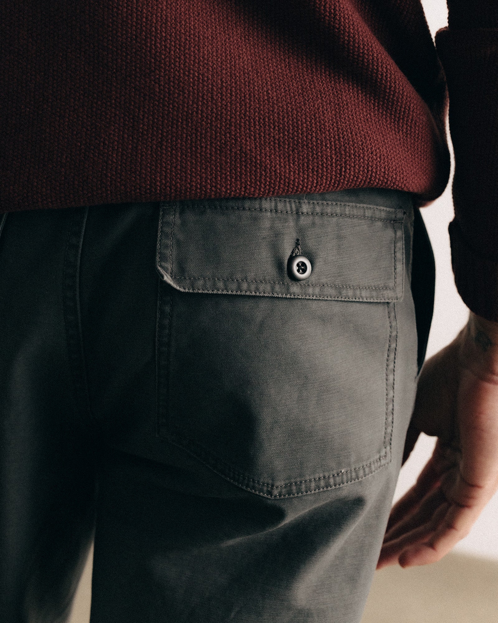 The Surplus Pant in Faded Black Reverse Sateen | Modern Menswear by yycbvcnbmmnbm