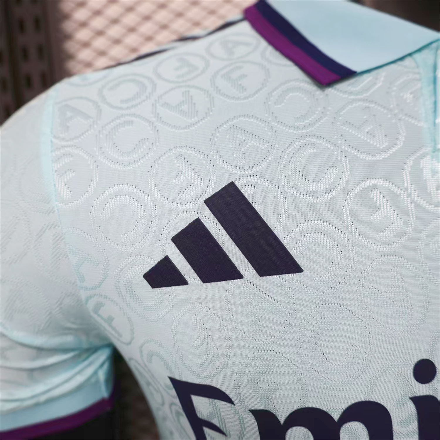 AlphaJersey-Arsenal 25-26 Light Blue POLO Letter Pattern Special Jersey - Player Version
