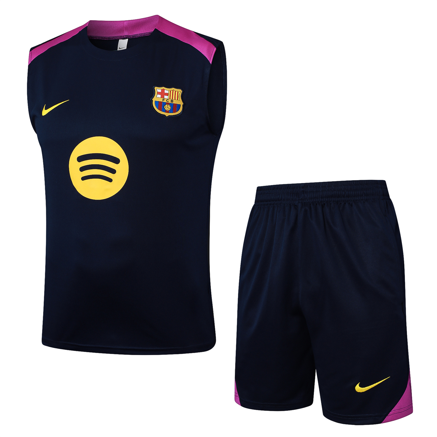 AlphaJersey-Barcelona 25-26 Vest Training Set - Deep Blue Black Vest and Shorts