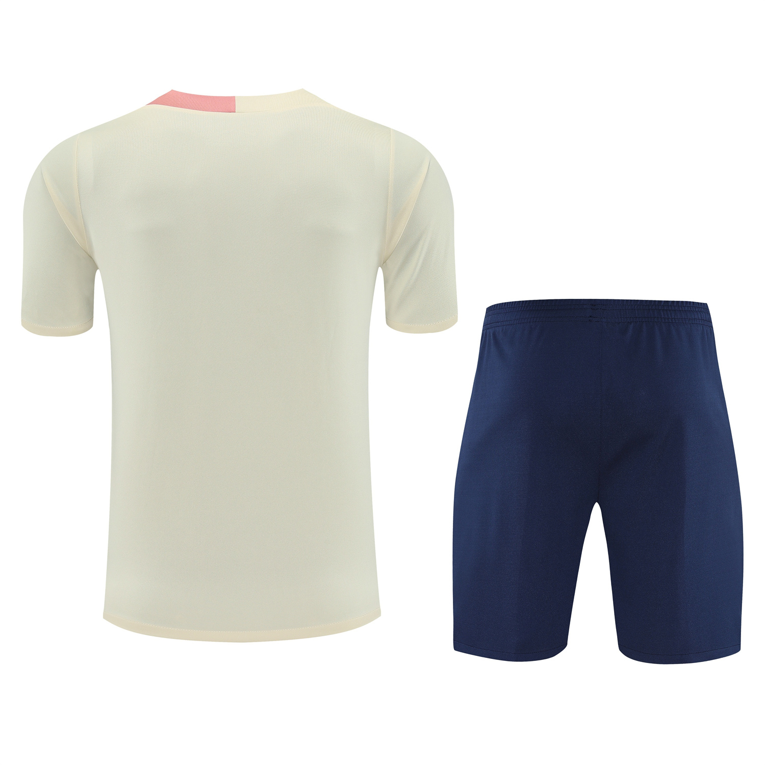 AlphaJersey-Barcelona 25-26 Short-Sleeve Training Set - Cream Top & Deep Blue Shorts