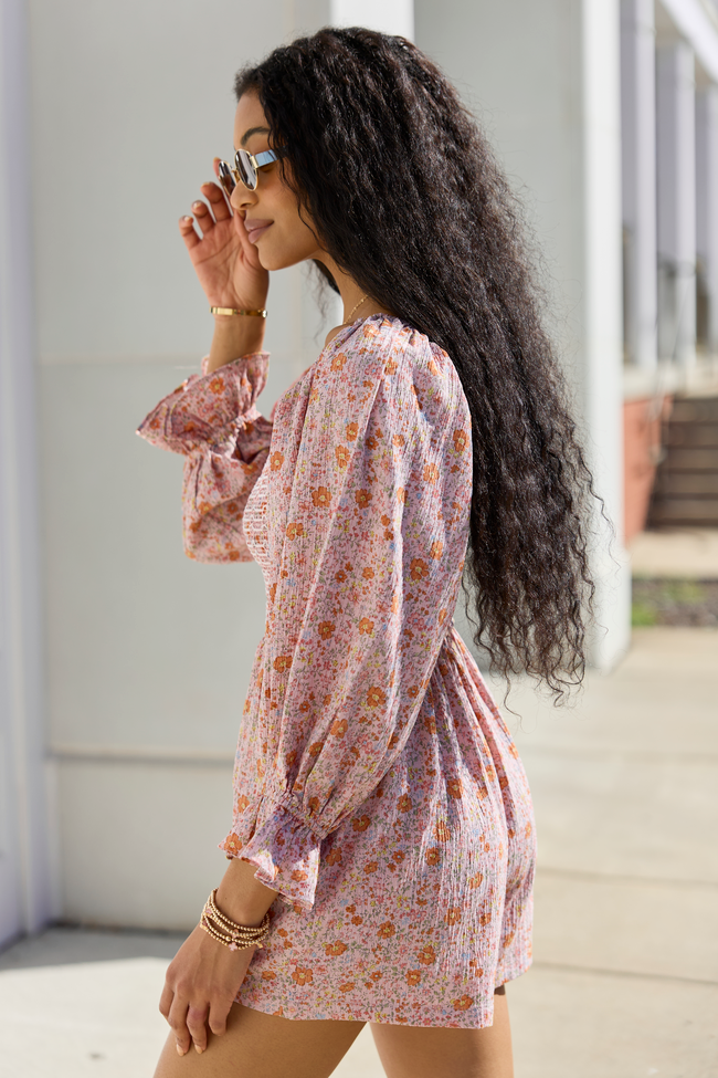 Millie Pink Floral Smocked Top Romper SALE | Elegant Women's Fashion by coolavocek