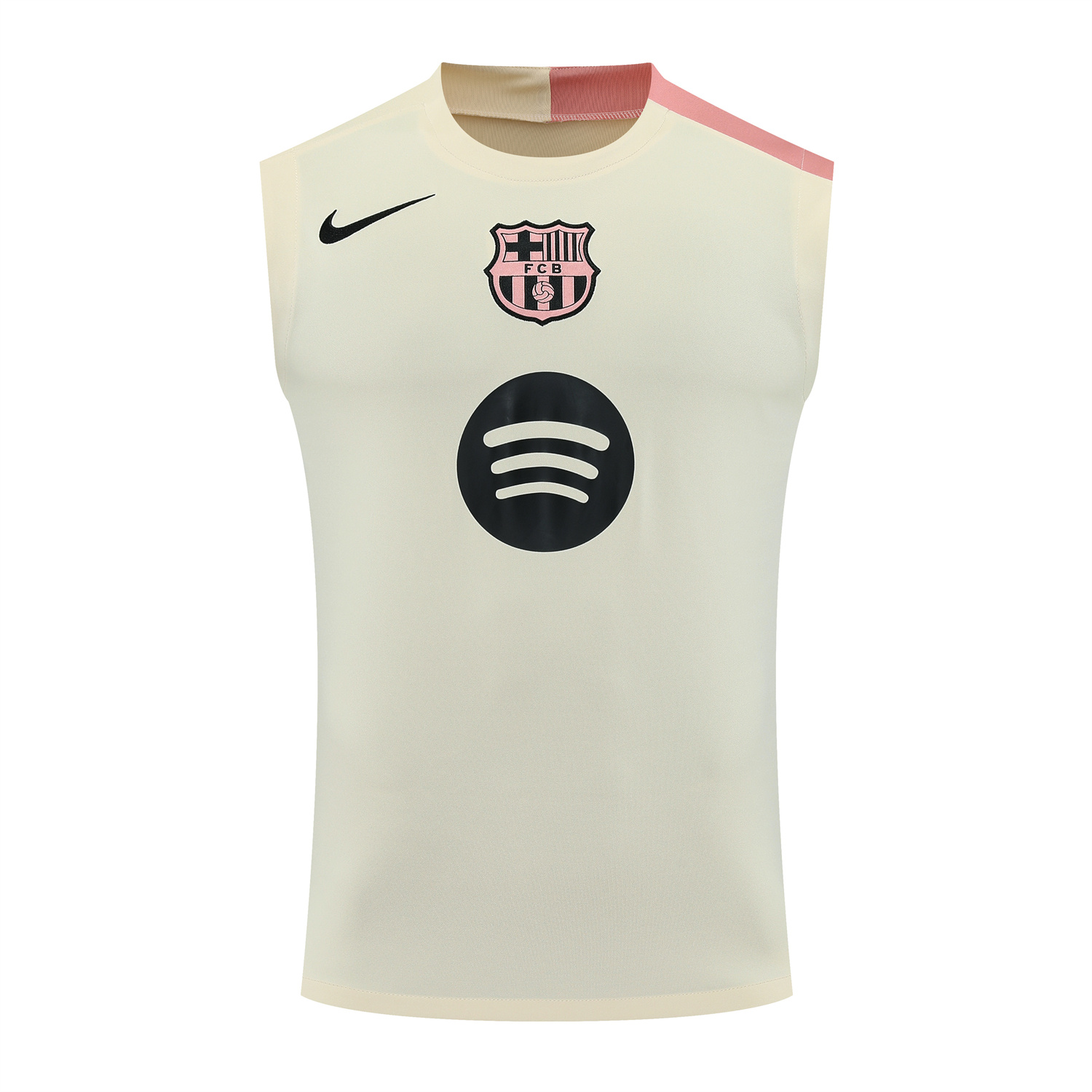 AlphaJersey-Barcelona 25-26 Vest Training Set - Cream Vest & Deep Blue Shorts