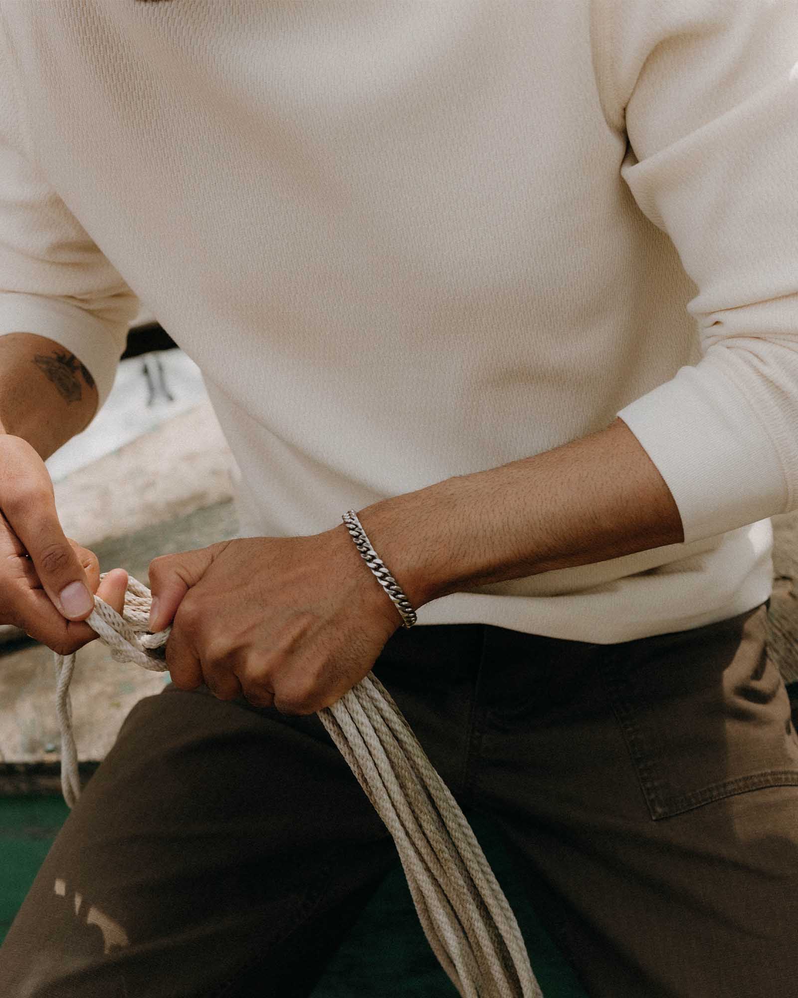 The Organic Cotton Crew in Vintage White Waffle | Modern Menswear by yycbvcnbmmnbm