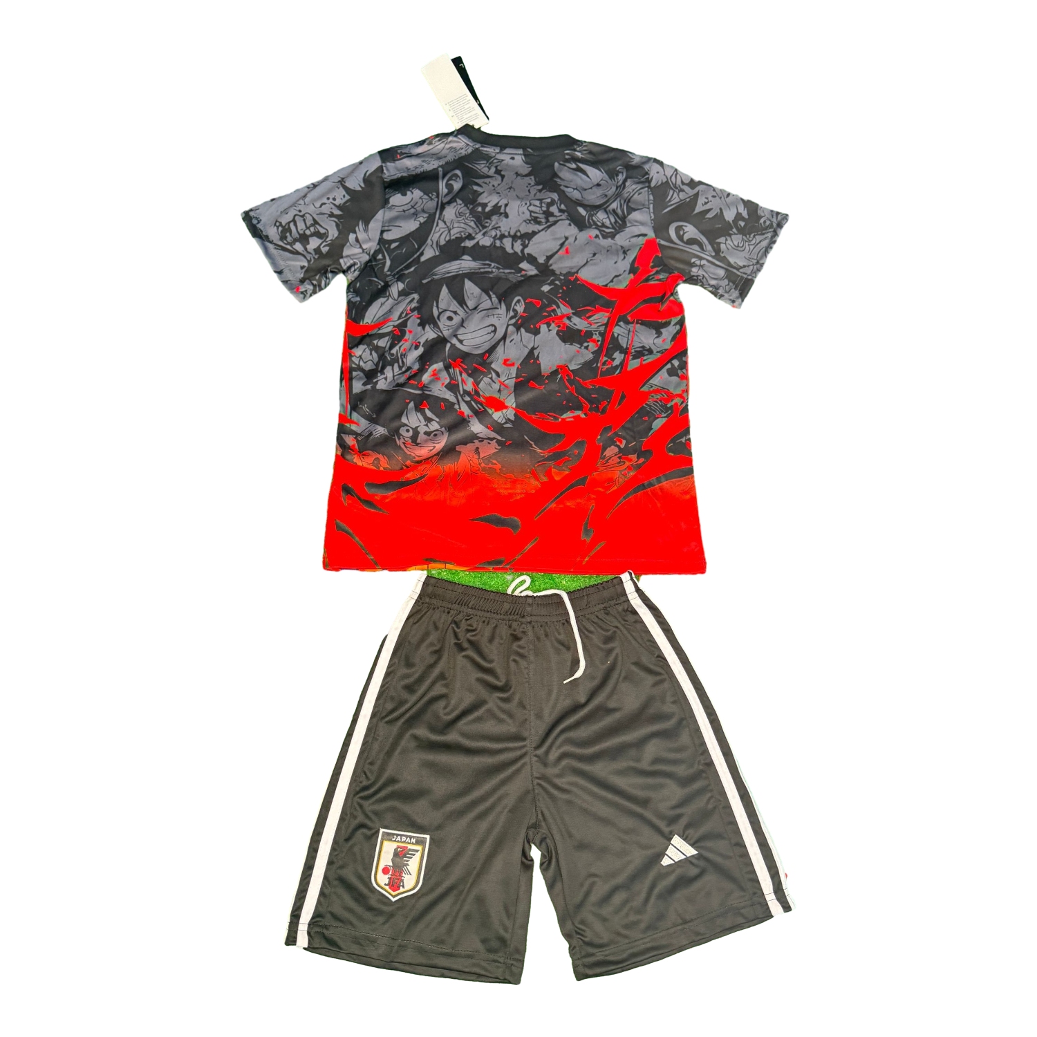 AlphaJersey-Japan 25-26 Luffy's Steel Arm Black & Red Special Kids Kit