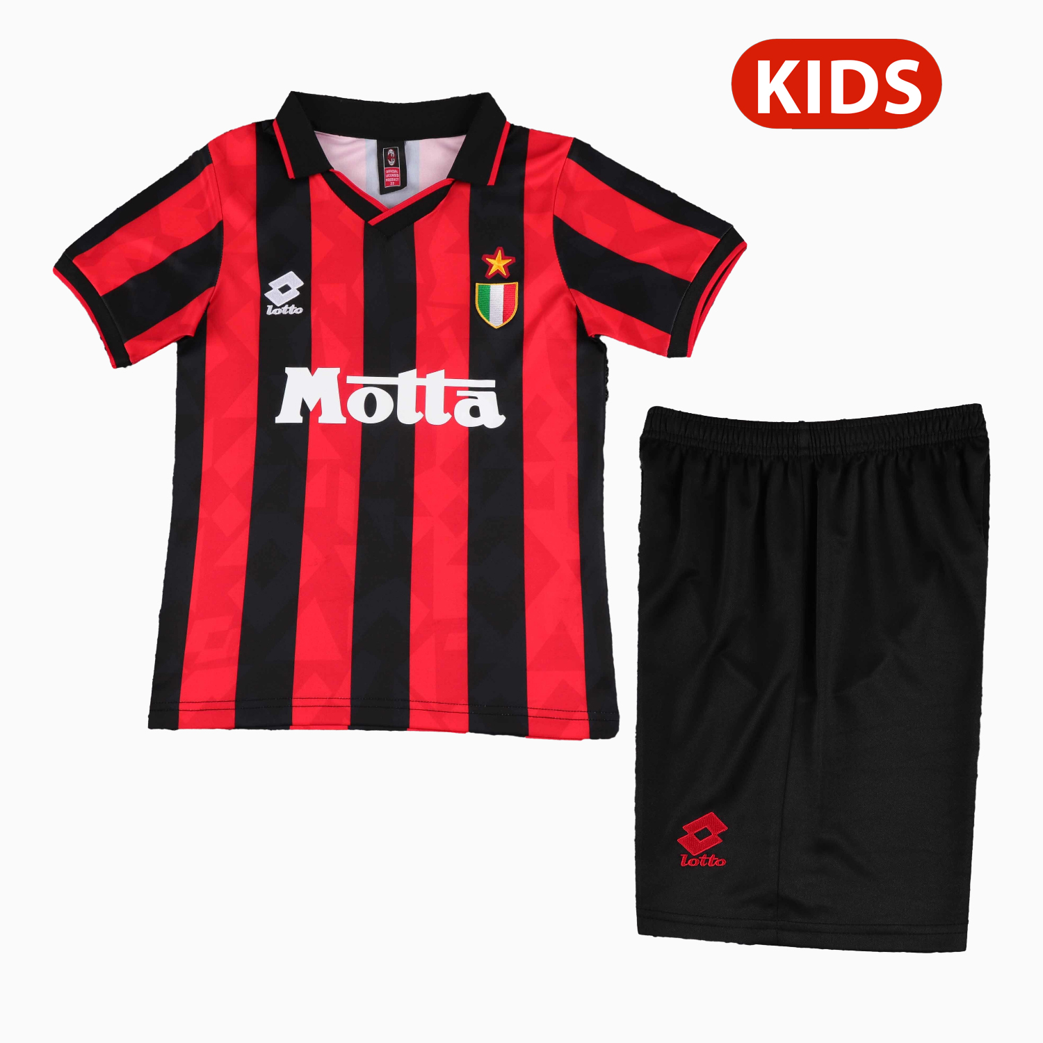 AlphaJersey-Retro AC Milan 1993-94 Home Kids Kit