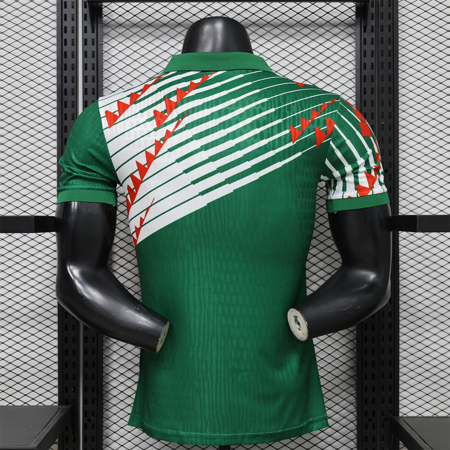 AlphaJersey-Mexico 2026 Red-White Stripes Green Special Jersey - Player Version