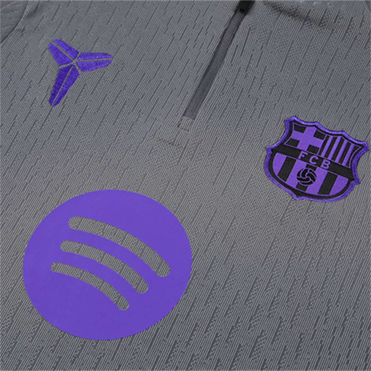 AlphaJersey-Barcelona 25-26 Kids Long Sleeve Training Set - Grey Top & Black Pants