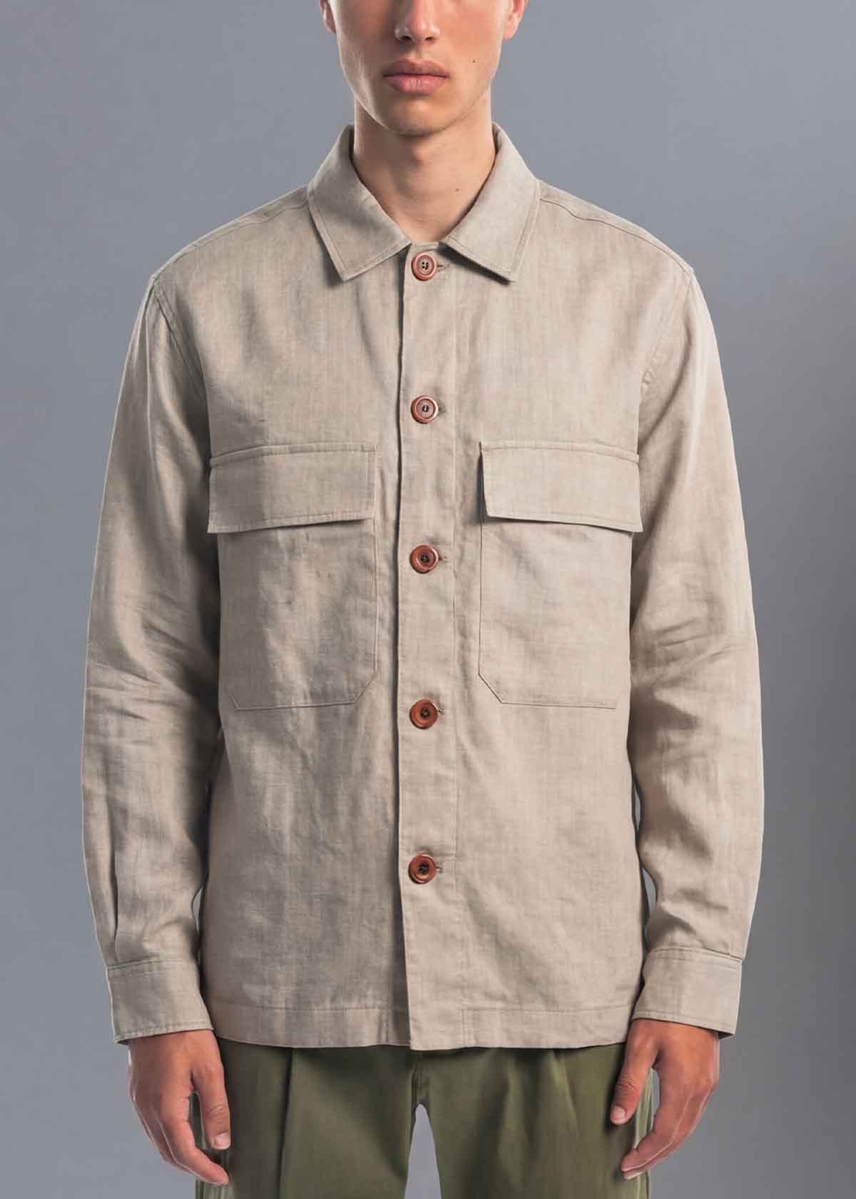 Taupe Button Thru Jkt | Modern Menswear by yycbvcnbmmnbm