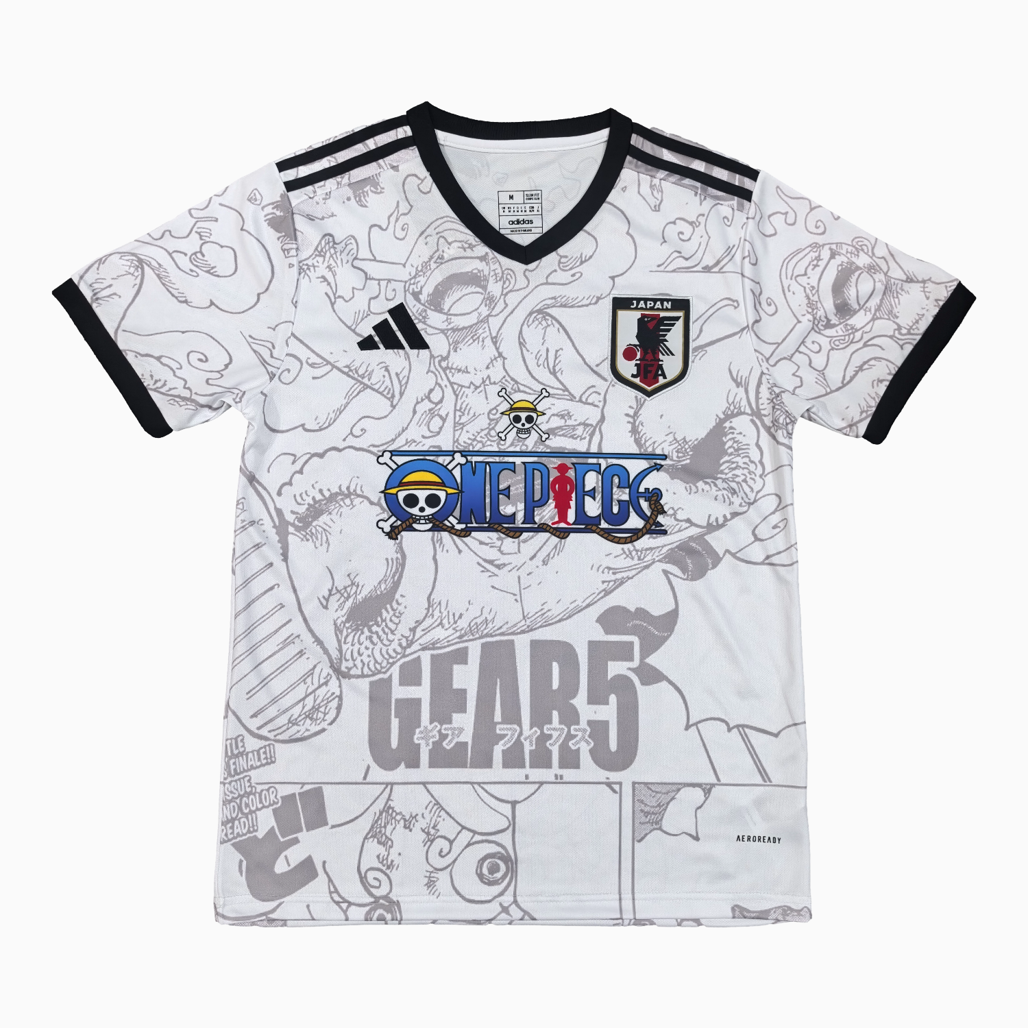AlphaJersey-Japan 25-26 One Piece Gear 5 White Jersey - Fans Version