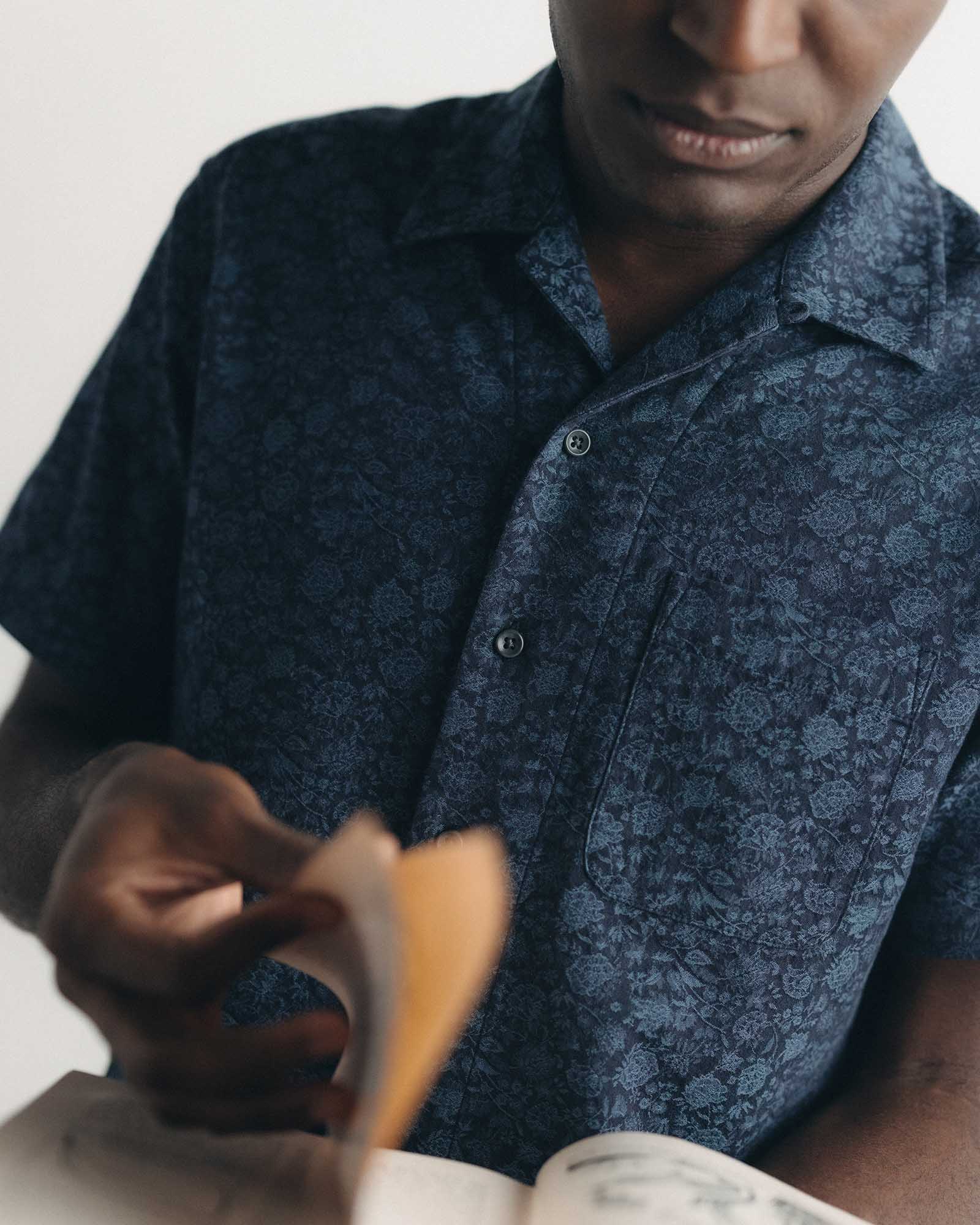 The Hawthorne Shirt in Japanese Night Bloom Jacquard | Modern Menswear by yycbvcnbmmnbm