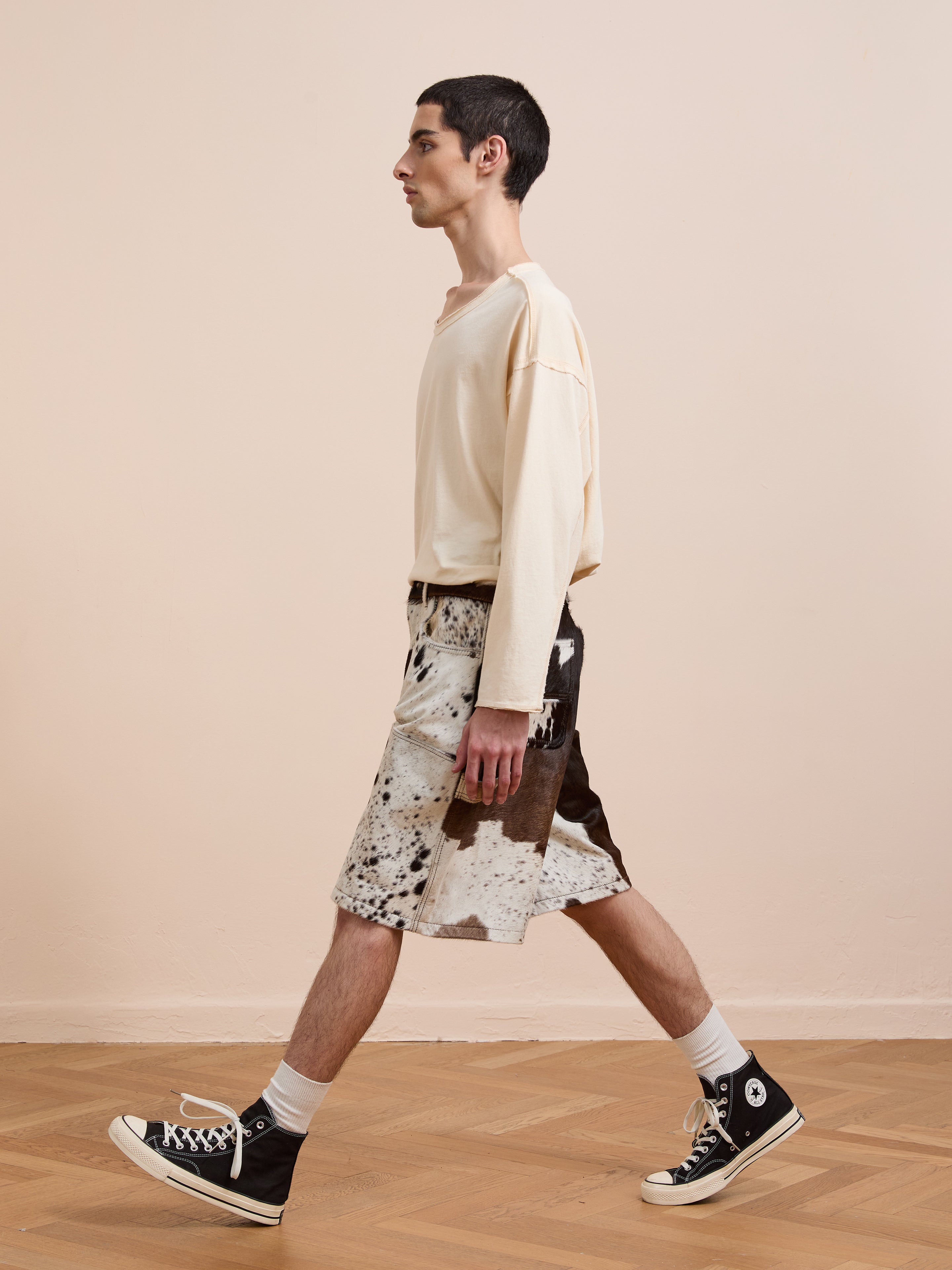 Cowhide Prairie Carpenter Shorts | Modern Menswear by yycbvcnbmmnbm