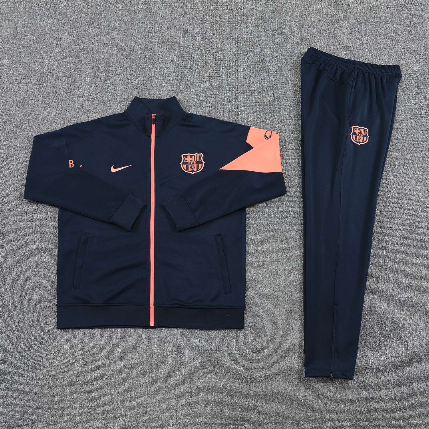 AlphaJersey-Barcelona 25-26 Jacket Training Tracksuit - Black Orange Jackets & Black Pants