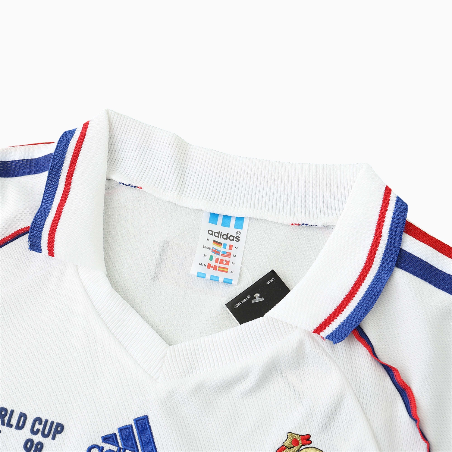 AlphaJersey-Retro France 1998 Away Long Sleeves Jersey (with 1998 World Cup mark on right chest)