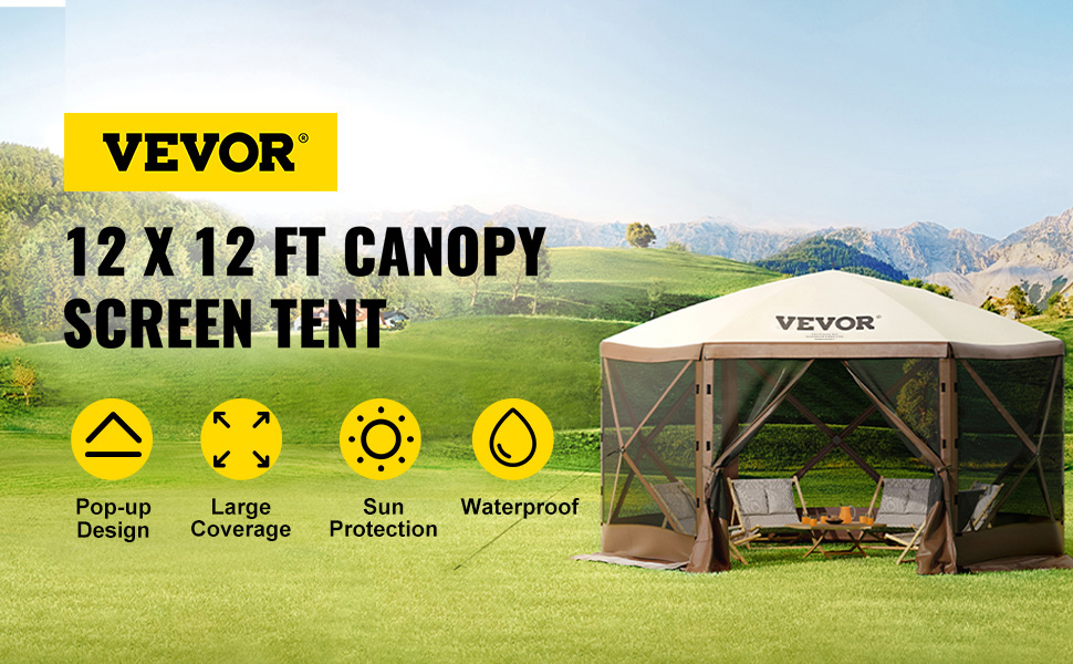camping gazebo tent clam quick set pavilion screen tent