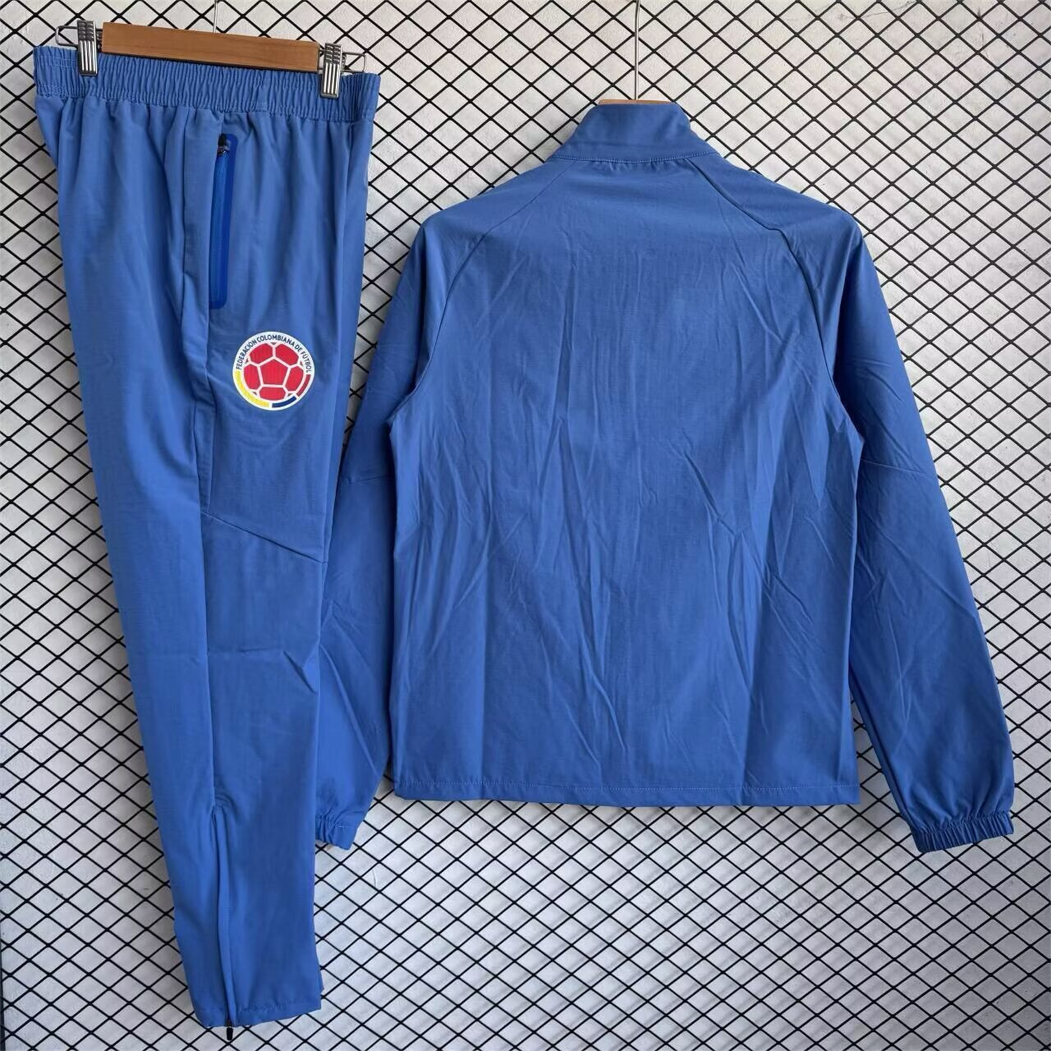 AlphaJersey-Colombia 2026 Windbreaker Training Set - Ocean Blue Top and Pants