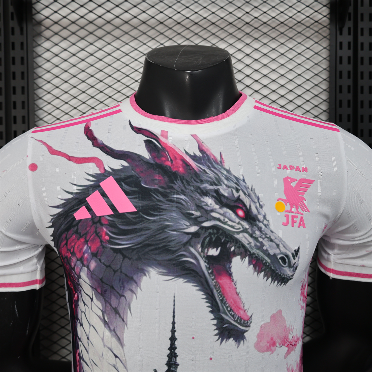 AlphaJersey-Japan 25-26 Black Dragon & Tower White Special Edition Jersey - Player Version