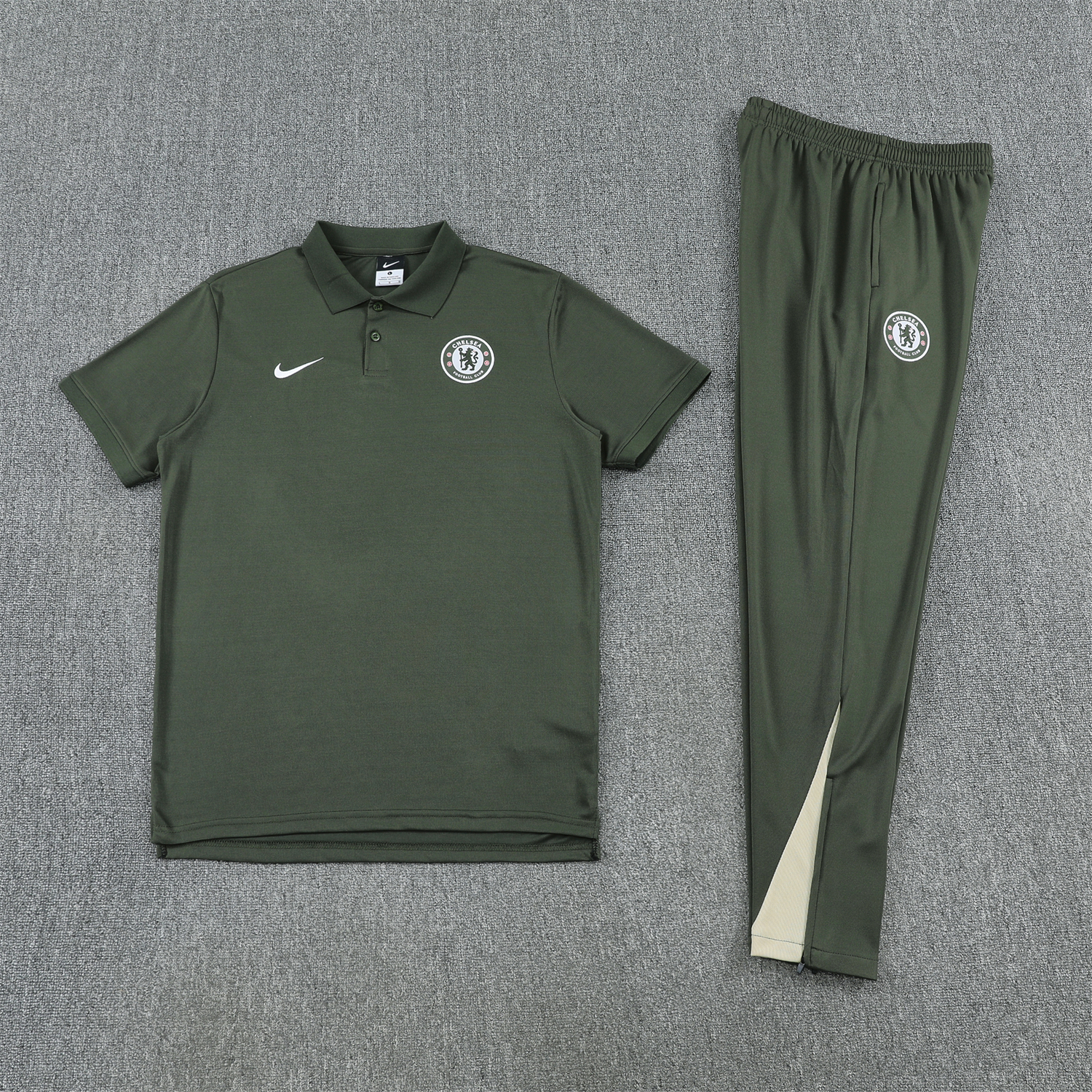 AlphaJersey-C.H.E.L.S.E.A 25-26 POLO Short-Sleeve Training Set - Dark Green Top and Pants