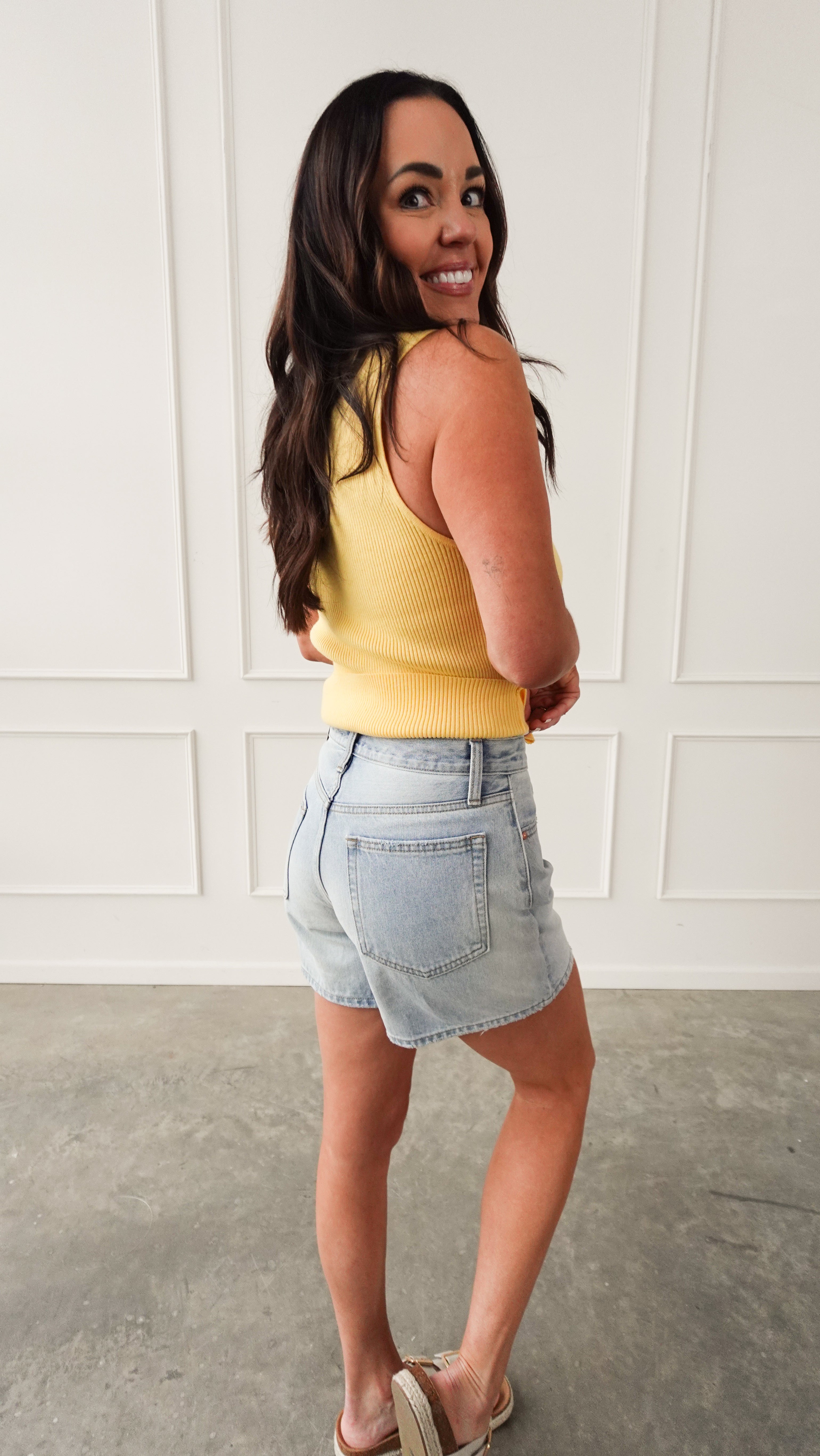 Light Wash High Rise 5" Denim Shorts | Elegant Women's Fashion by coolavocek