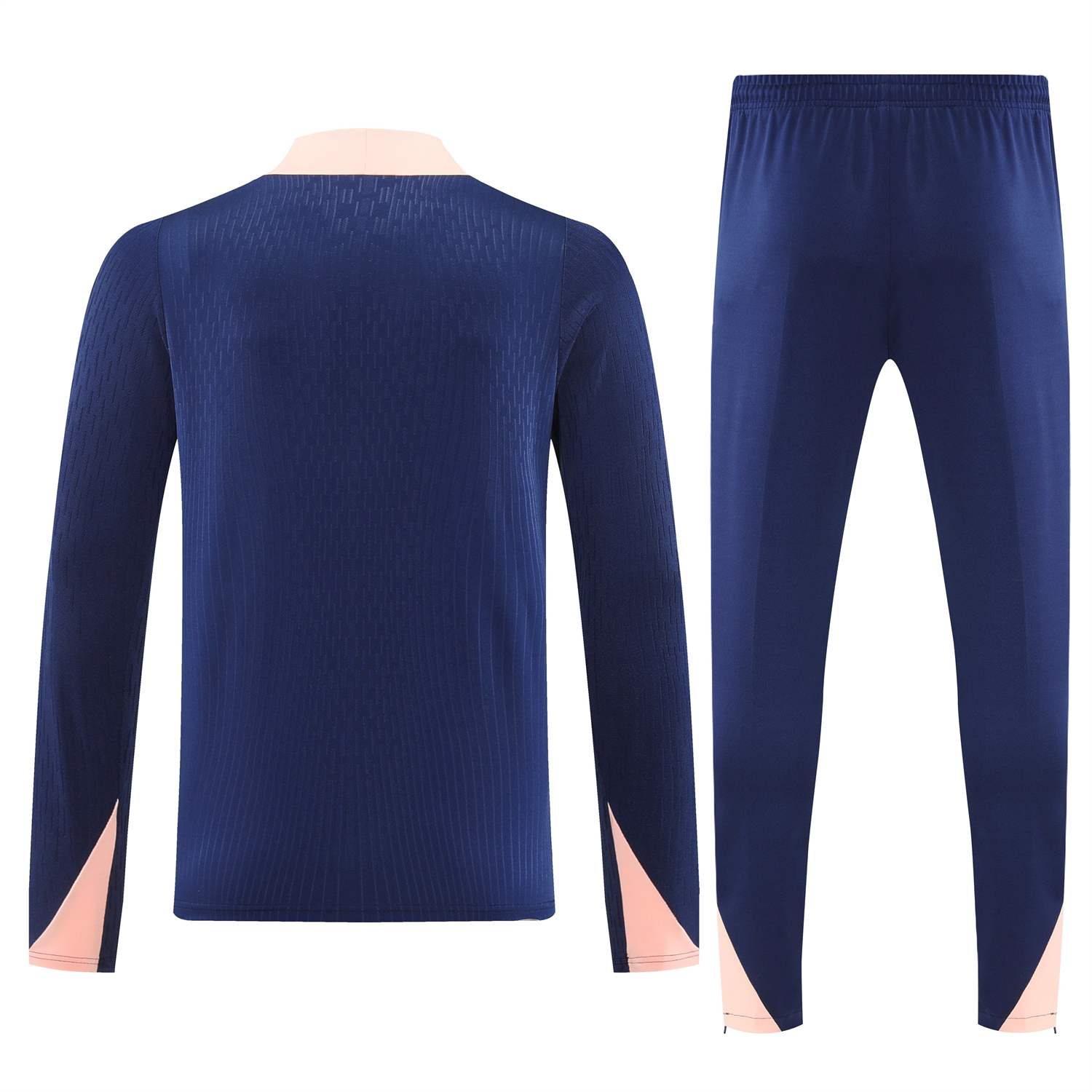 AlphaJersey-France 2026 Long Sleeve Training Set - Dark With Pink Top and Pants