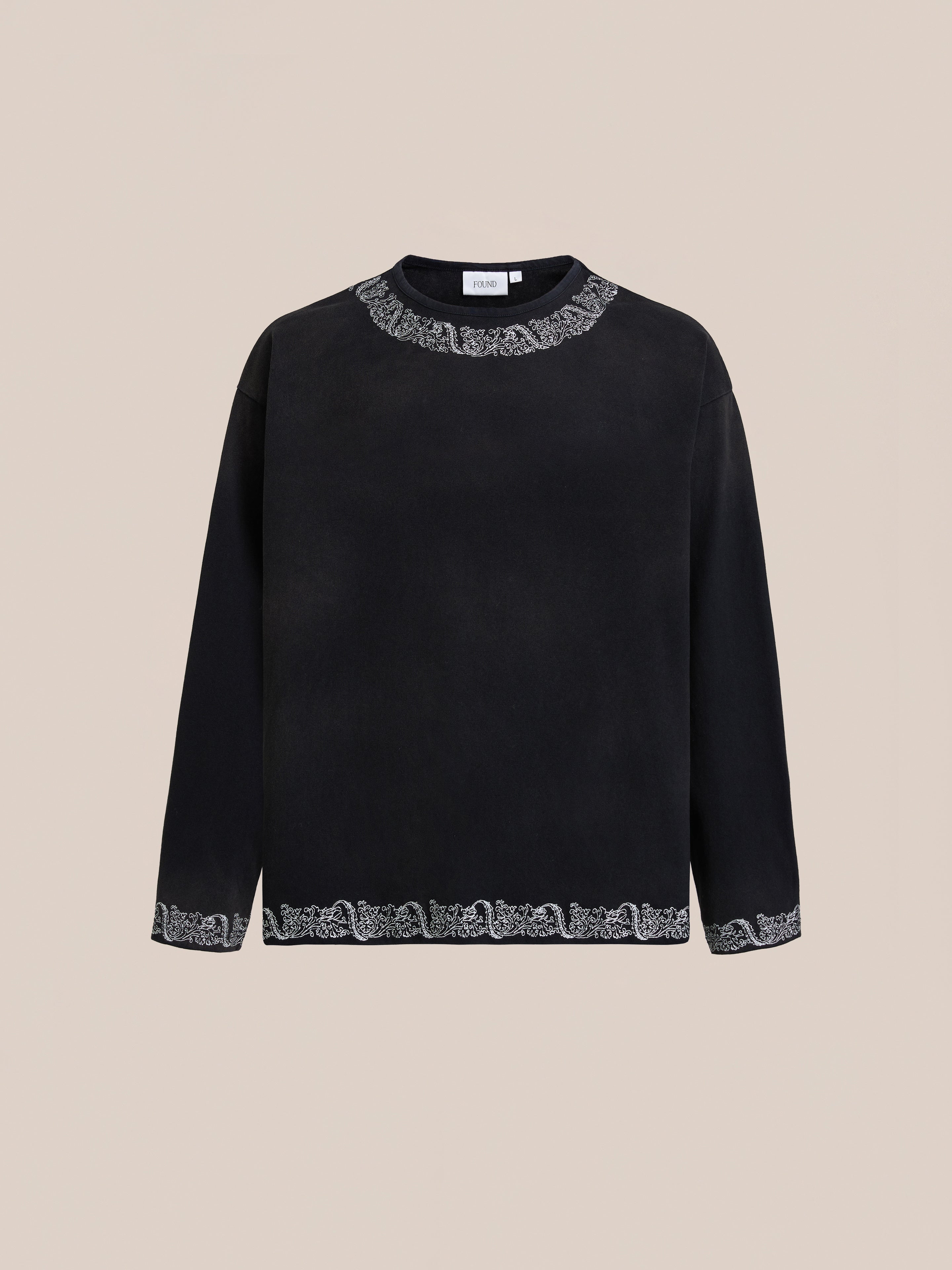 Metallic Long Sleeve Embroidered Tee | Modern Menswear by yycbvcnbmmnbm