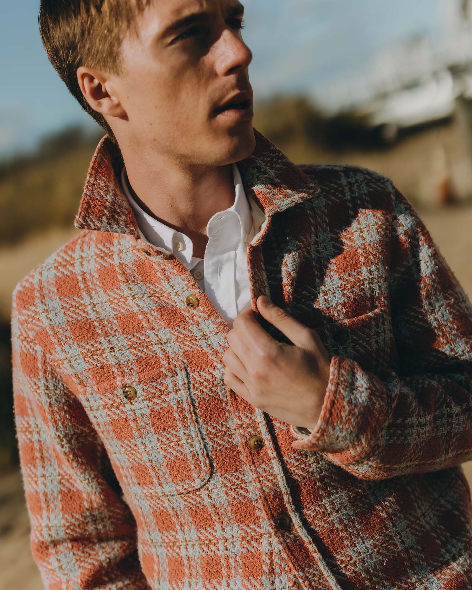 The Cutter Overshirt in Salmon Plaid | Modern Menswear by yycbvcnbmmnbm