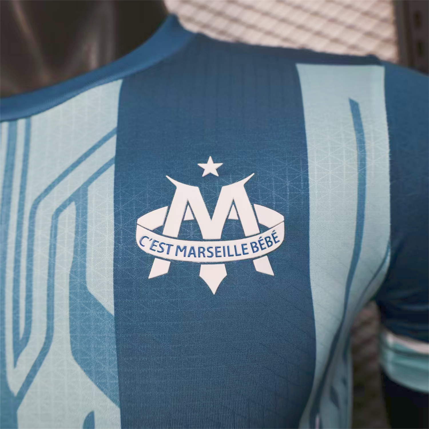 AlphaJersey-Marseille 25-26 Blue Stripes Special Jersey - Player Version