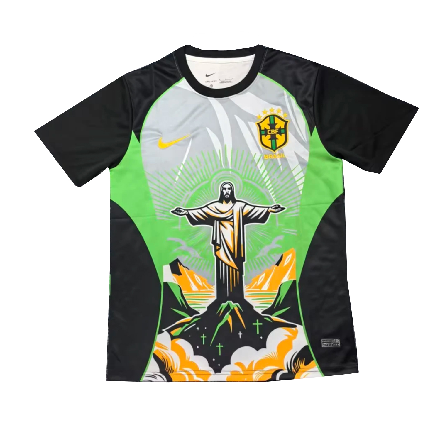 AlphaJersey-Brazil 25-26 Jesus Green And Black Jersey - Fans Version