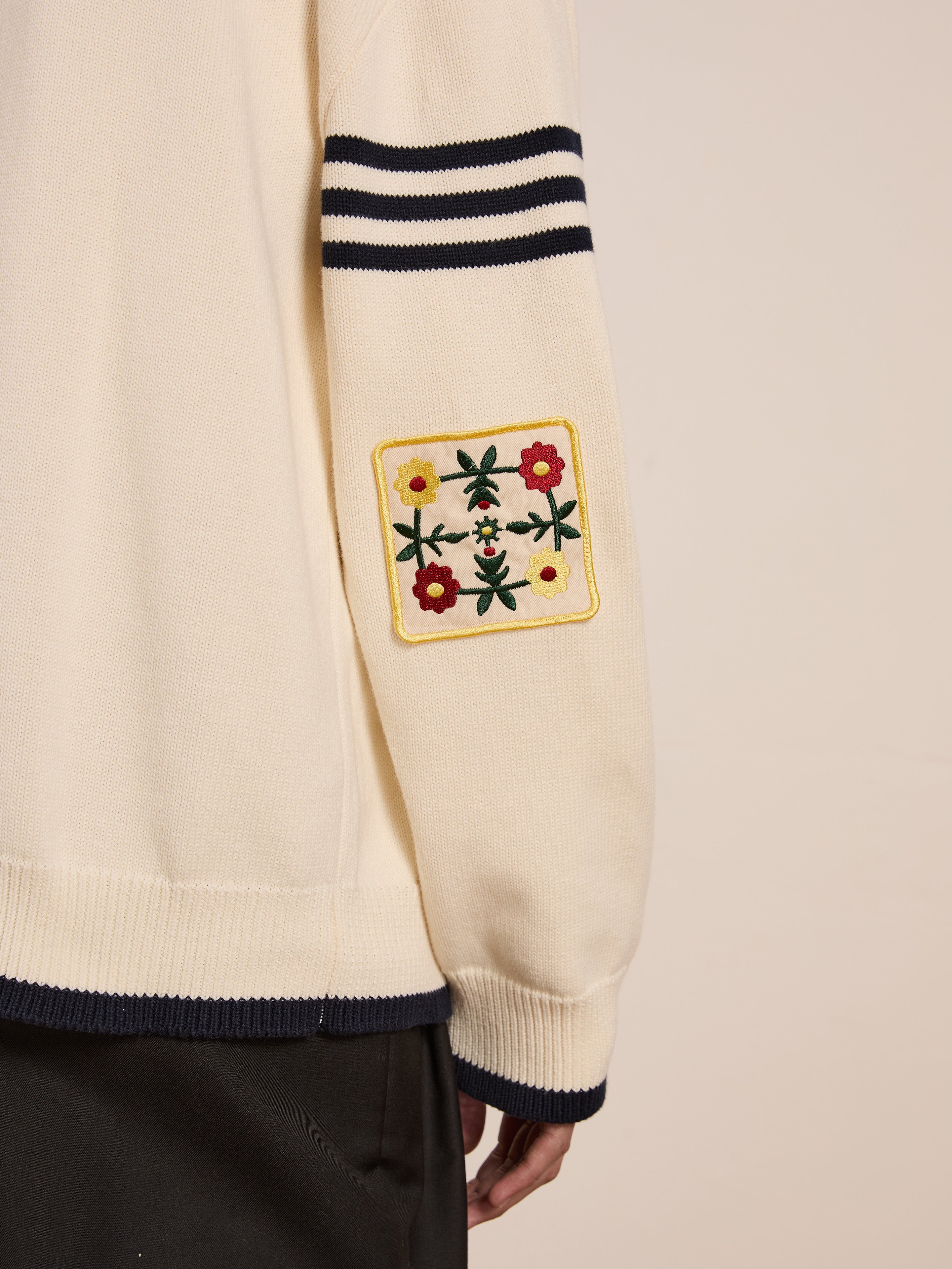 York Varsity Patch Collared Cardigan | Modern Menswear by yycbvcnbmmnbm